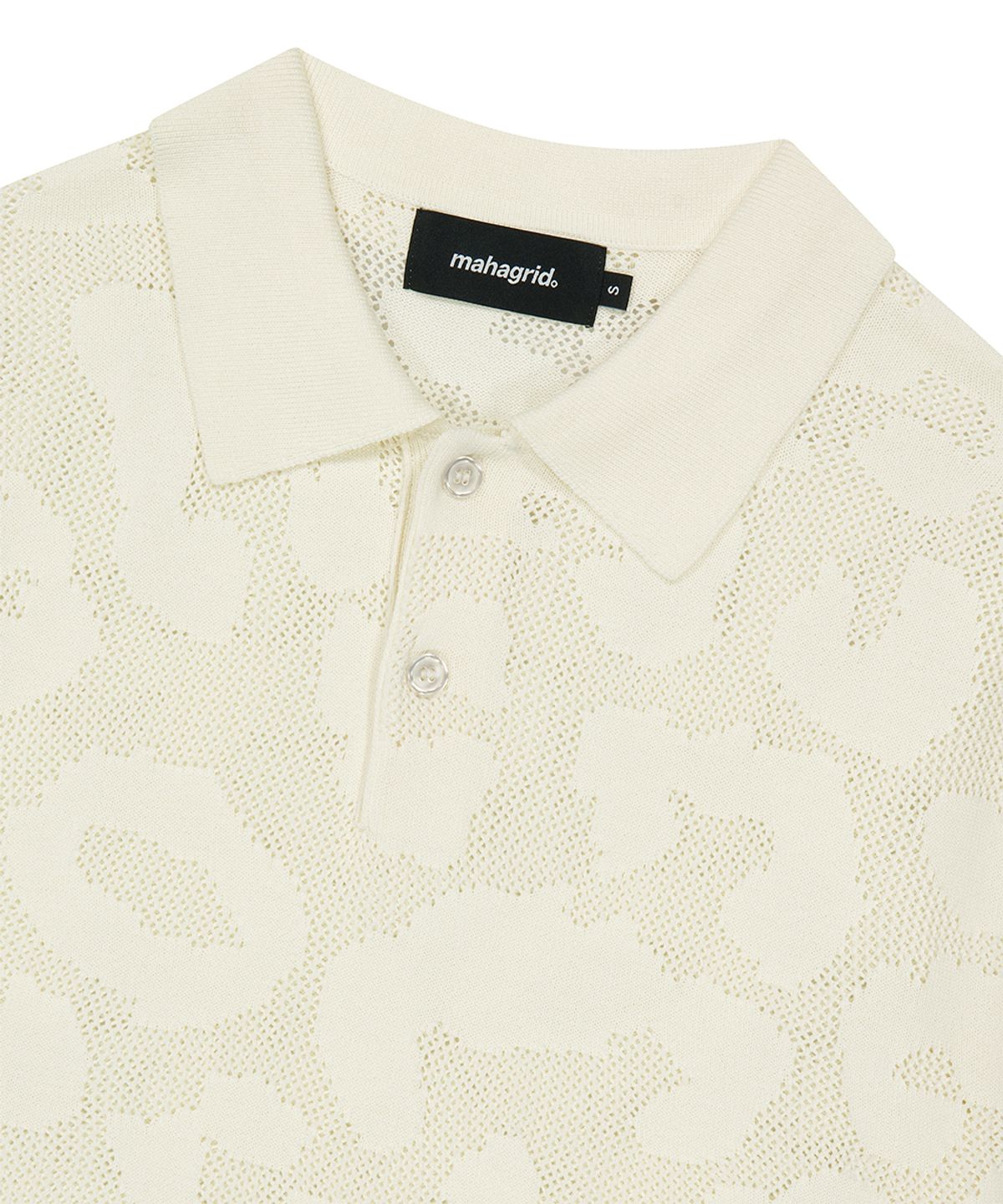 마하그리드(MAHAGRID) LEOPARD CROCHET COLLAR KNIT IVORY(MG2GMMK640A)
