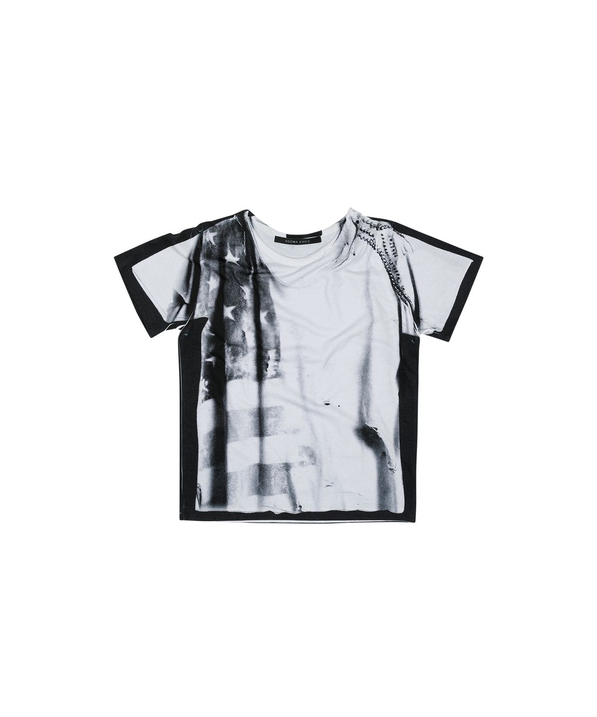 도그마 엑스(DOGMA EHKS) FLAG CROP T-SHIRT GREY