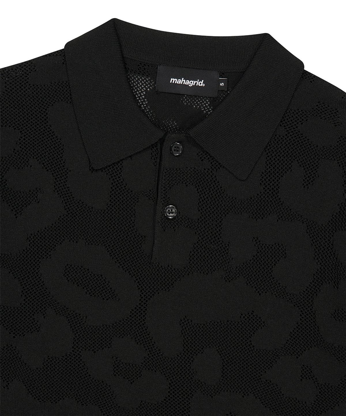 마하그리드(MAHAGRID) LEOPARD CROCHET COLLAR KNIT BLACK(MG2GMMK640A)