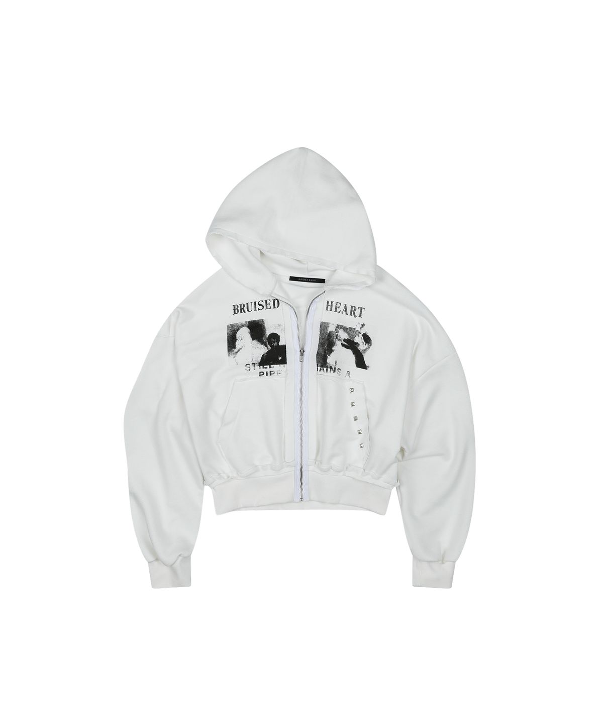도그마 엑스(DOGMA EHKS) OVERSIZED ZIP-UP HOODIE WHITE