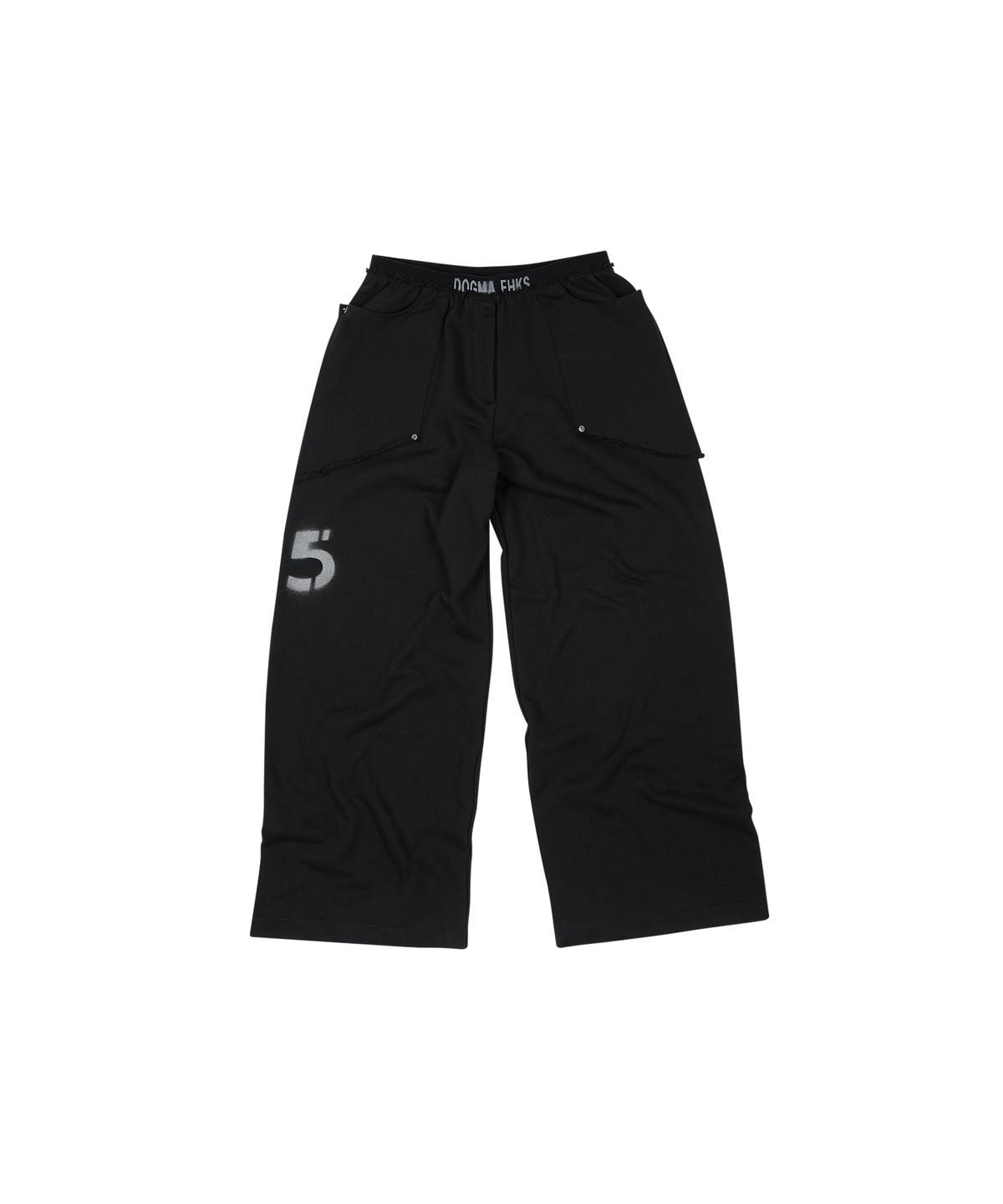 도그마 엑스(DOGMA EHKS) RAW EDGE WIDE SWEAT PANTS BLACK
