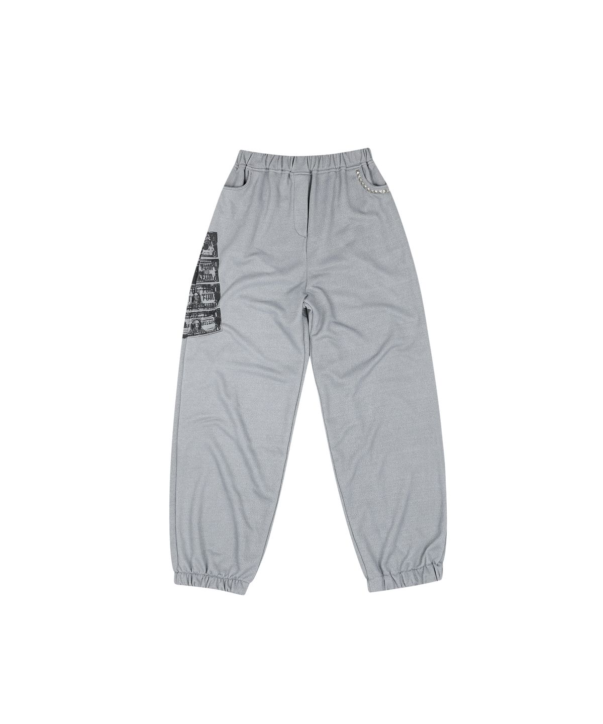 도그마 엑스(DOGMA EHKS) STUDDED CURRENCY SWEAT PANTS GREY