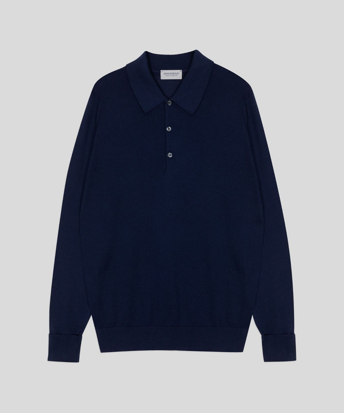 존 스메들리(JOHN SMEDLEY) FINCHLEY Sea Island Cotton Long Sleeve Polo Shirt Core 7 Colors