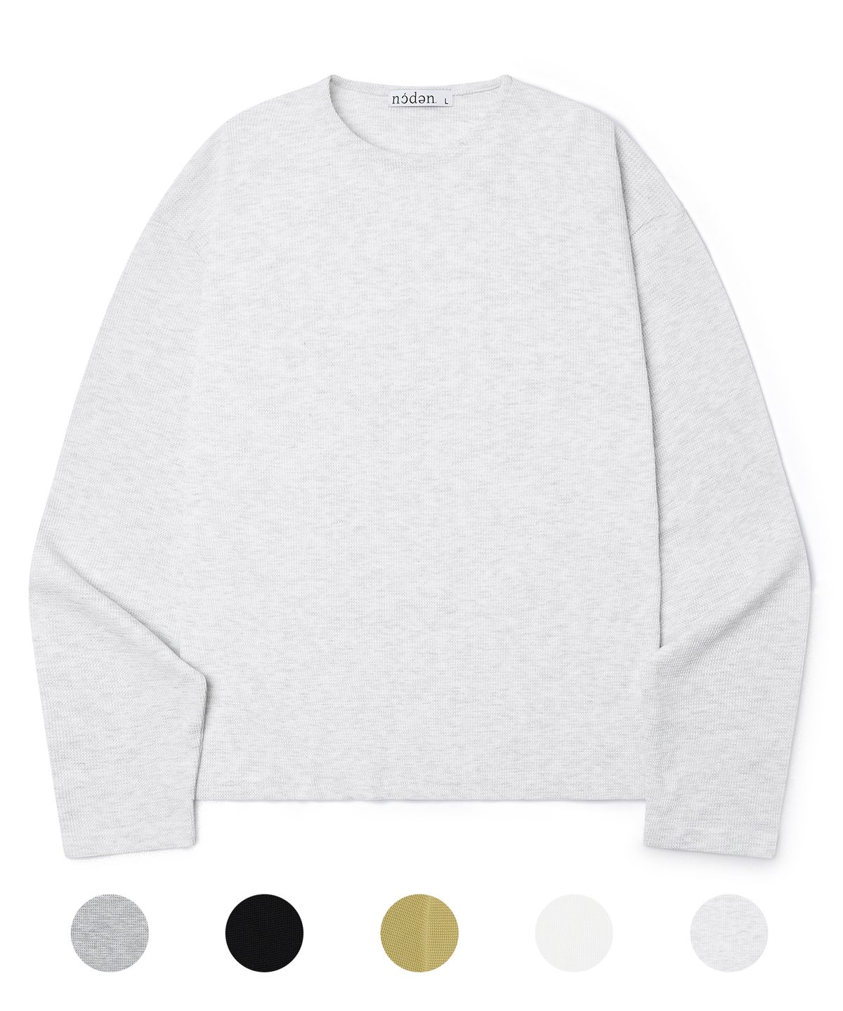 노든(NODEN) 와플 라운드 크롭 롱슬리브 - 5COLOR