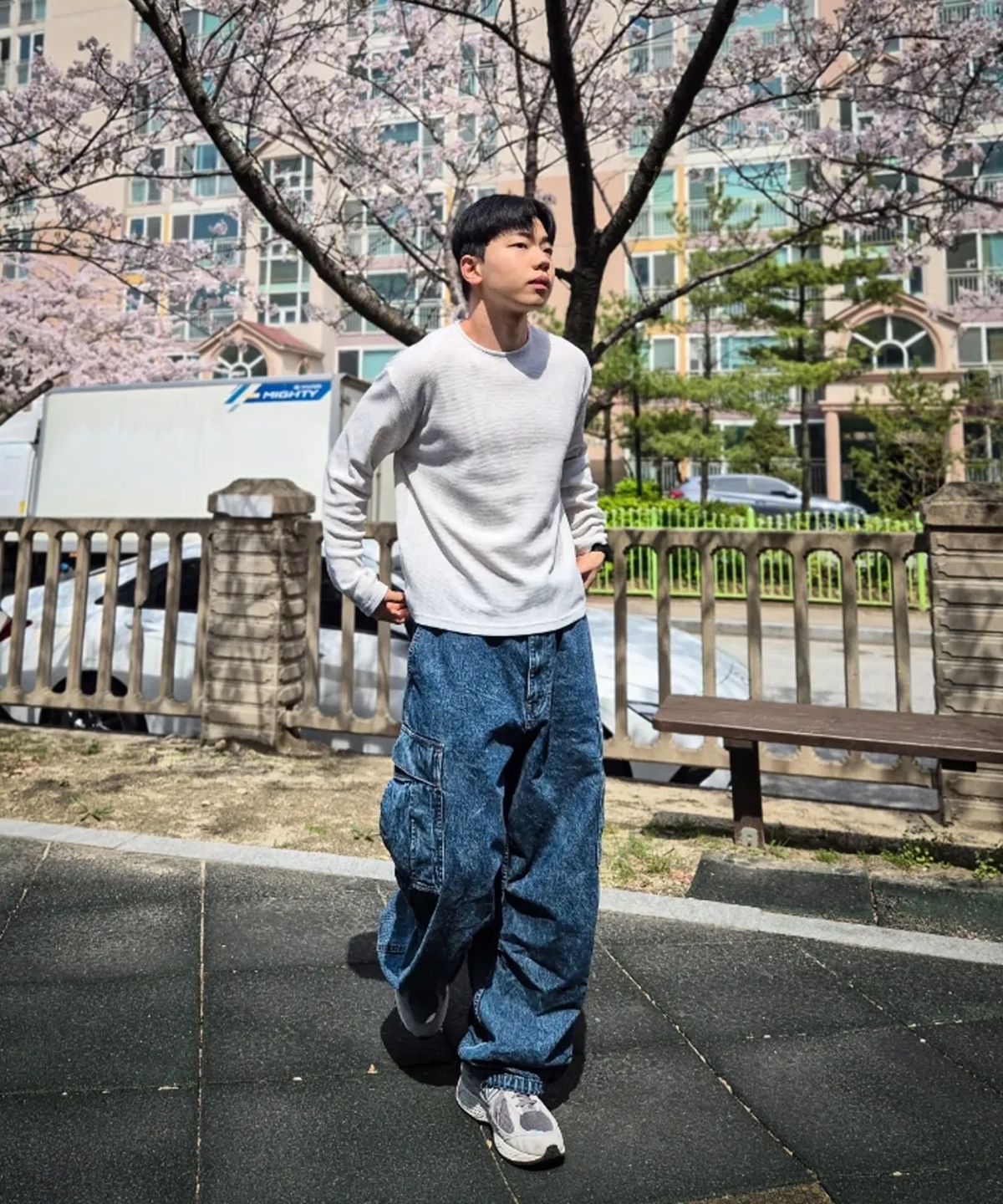 노든(NODEN) 와플 라운드 크롭 롱슬리브 - 5COLOR