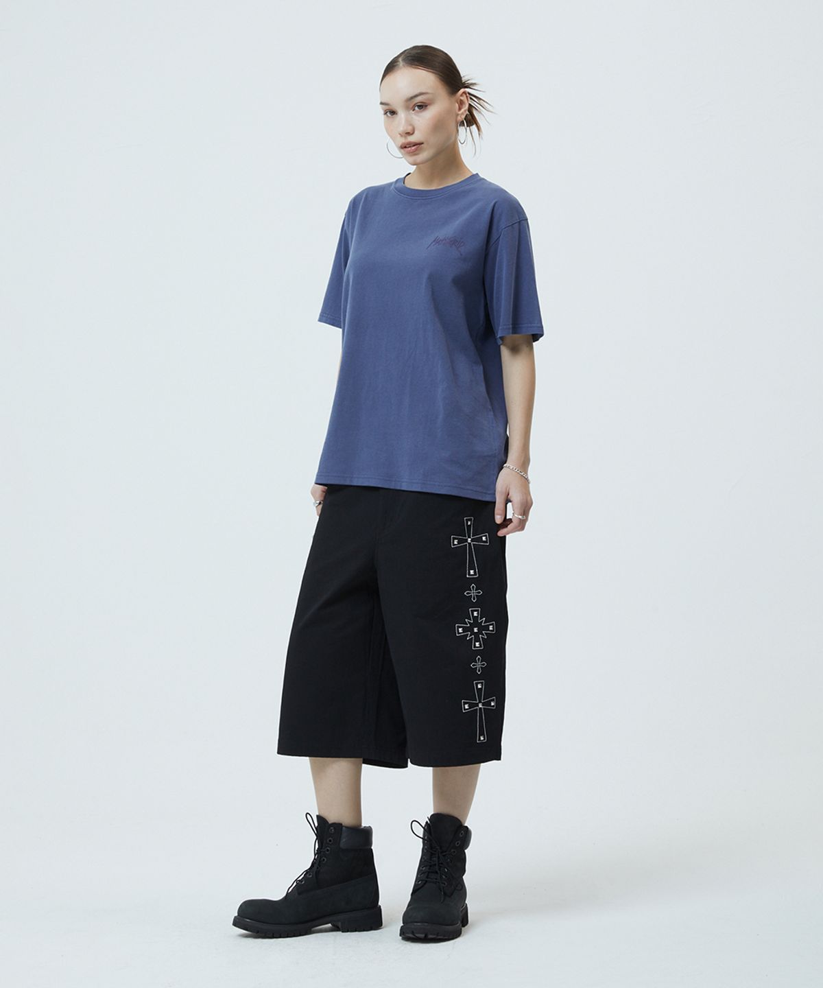 마하그리드(MAHAGRID) PIGMENT RAT GRAFFITI LOGO TEE BLUE(MG2GMMT510A)