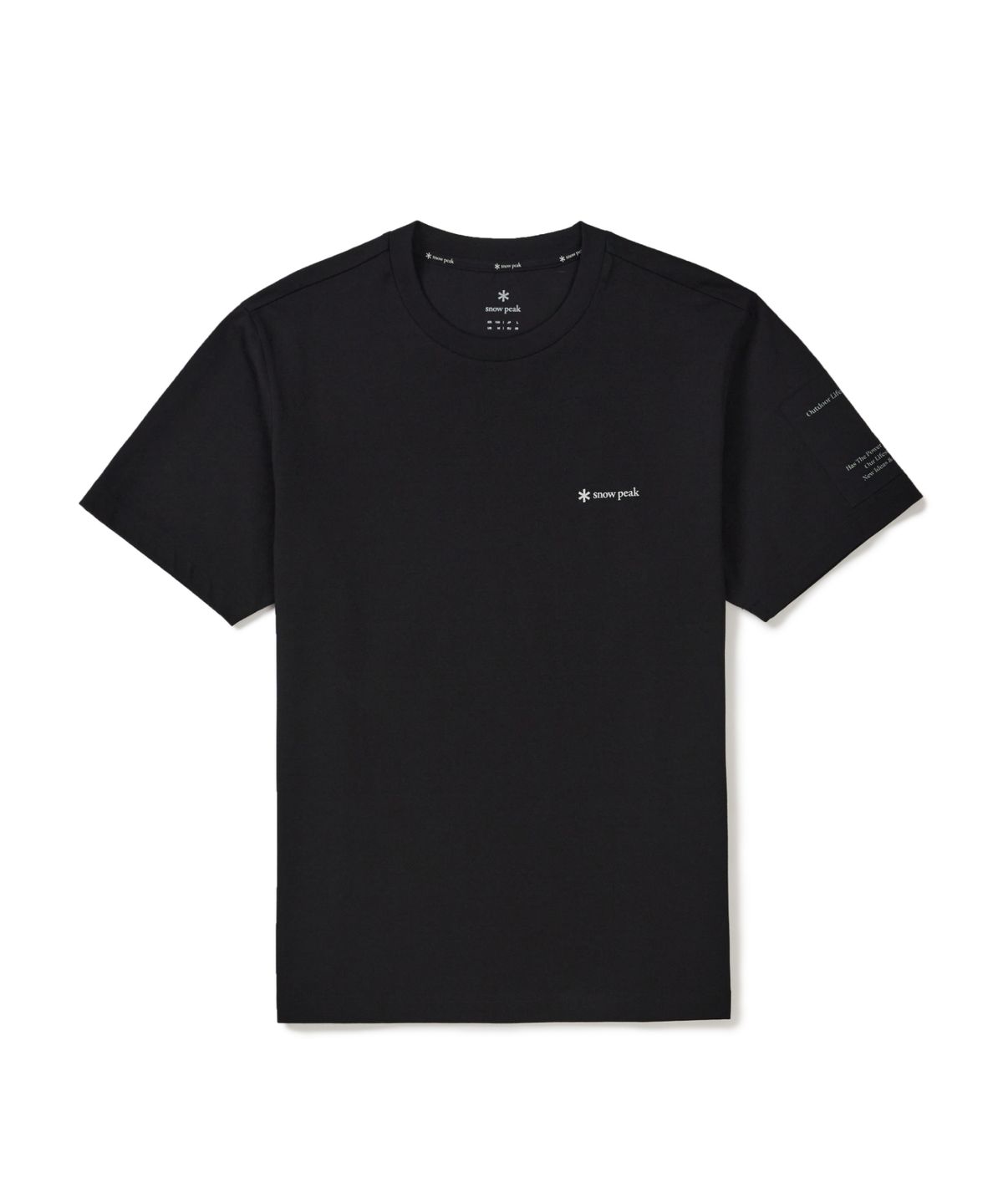 스노우피크 어패럴(SNOWPEAK APPAREL) 에어로쿨 소매 우븐 패치 반팔 티셔츠 (S26MMFTS28) Black