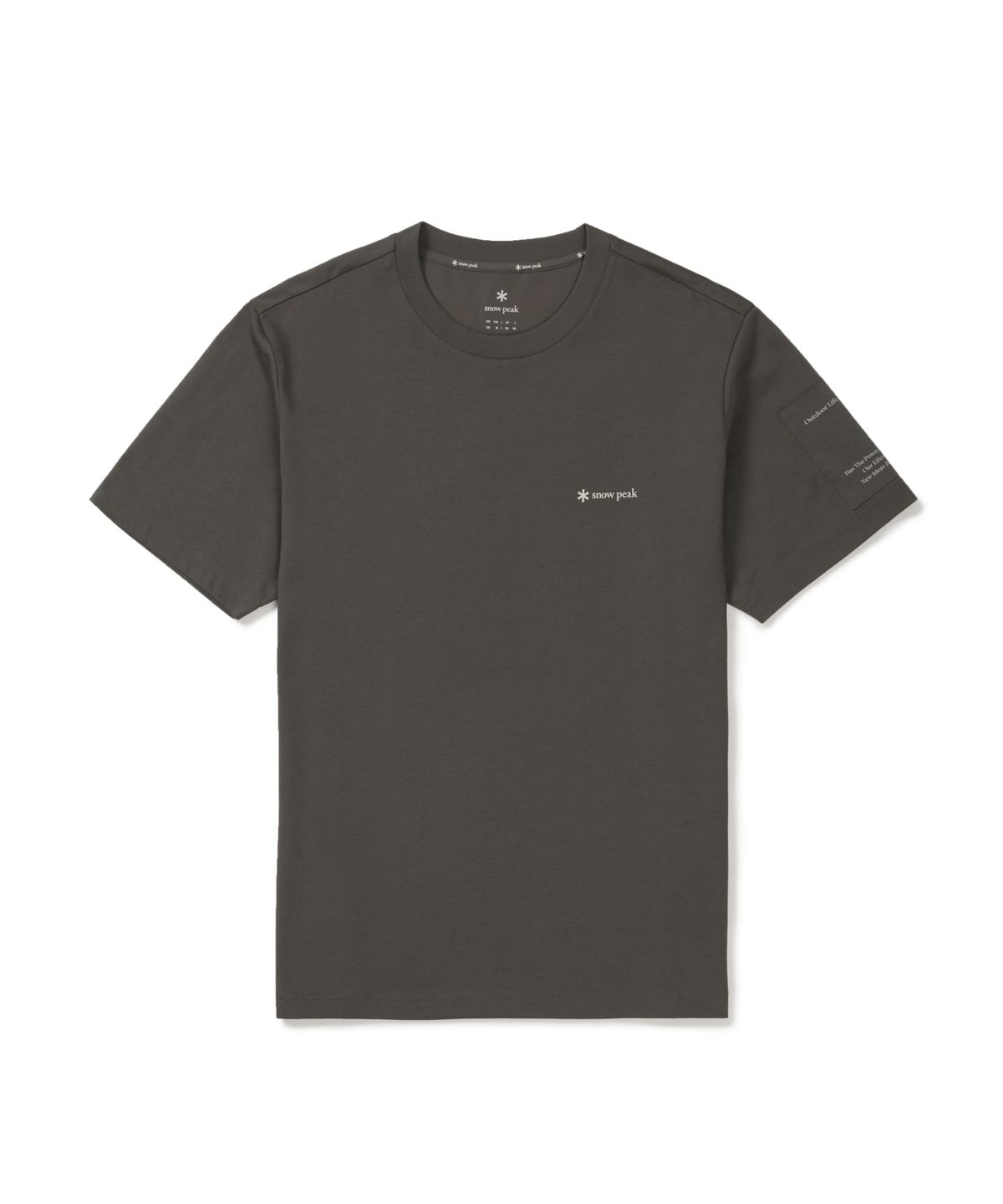 스노우피크 어패럴(SNOWPEAK APPAREL) 에어로쿨 소매 우븐 패치 반팔 티셔츠 (S26MMFTS28) Dark Khaki