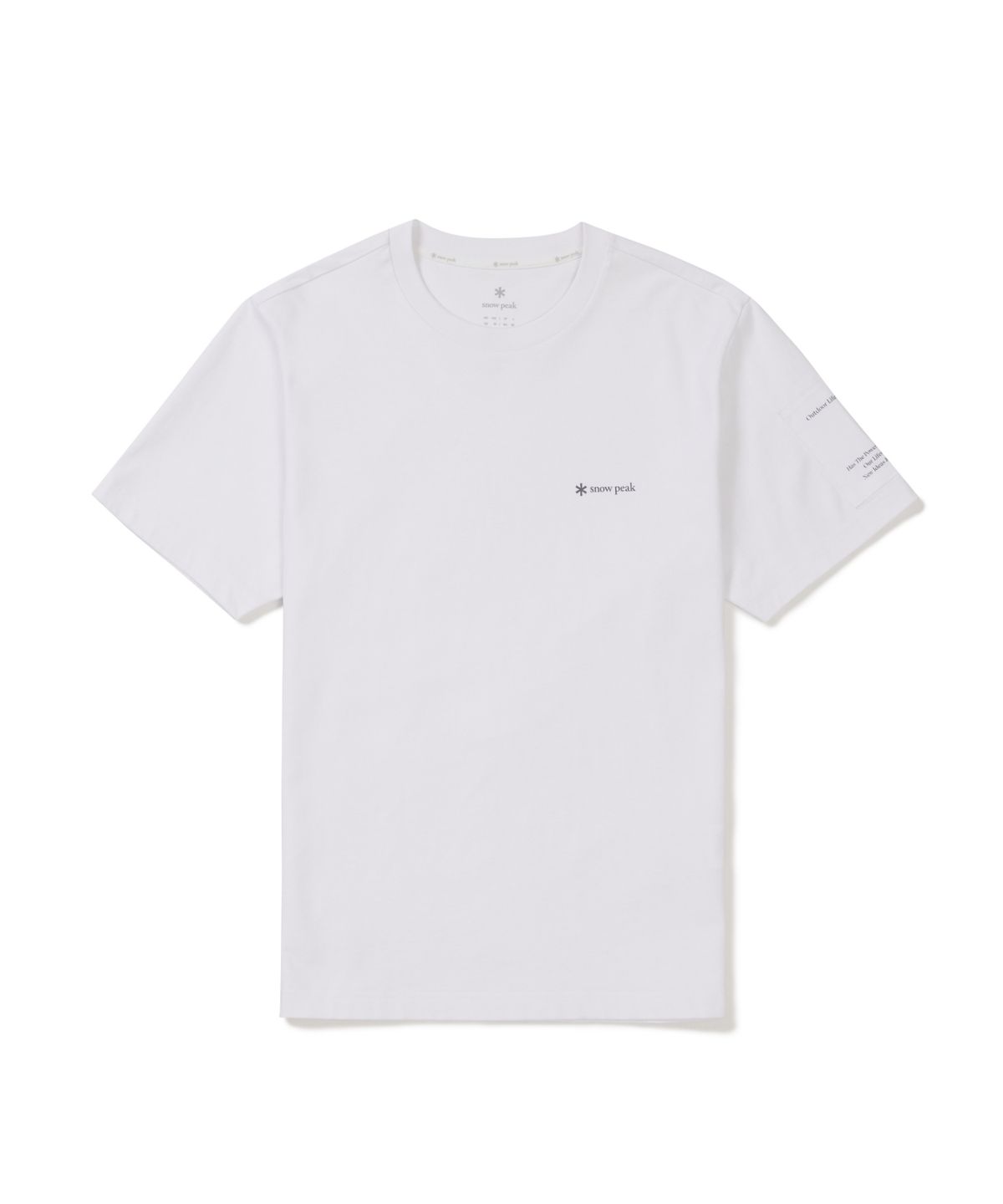 스노우피크 어패럴(SNOWPEAK APPAREL) 에어로쿨 소매 우븐 패치 반팔 티셔츠 (S26MMFTS28) White