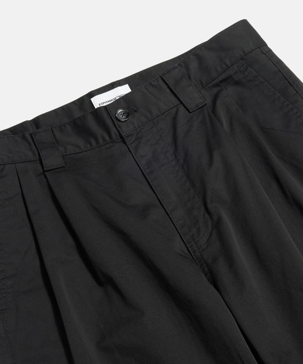 에스피오나지(ESPIONAGE) 2 Pleats Light Chino Pants Black