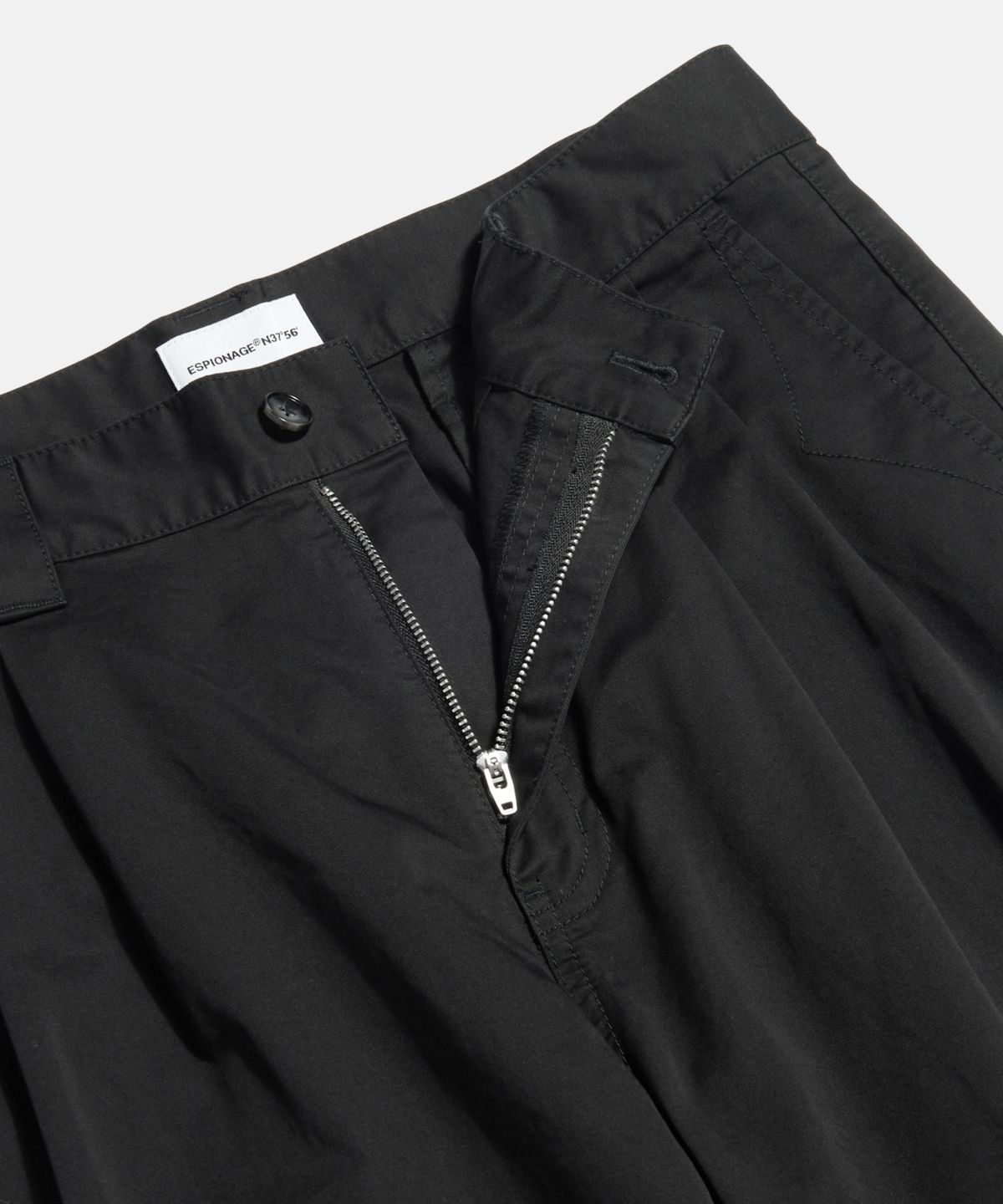 에스피오나지(ESPIONAGE) 2 Pleats Light Chino Pants Black