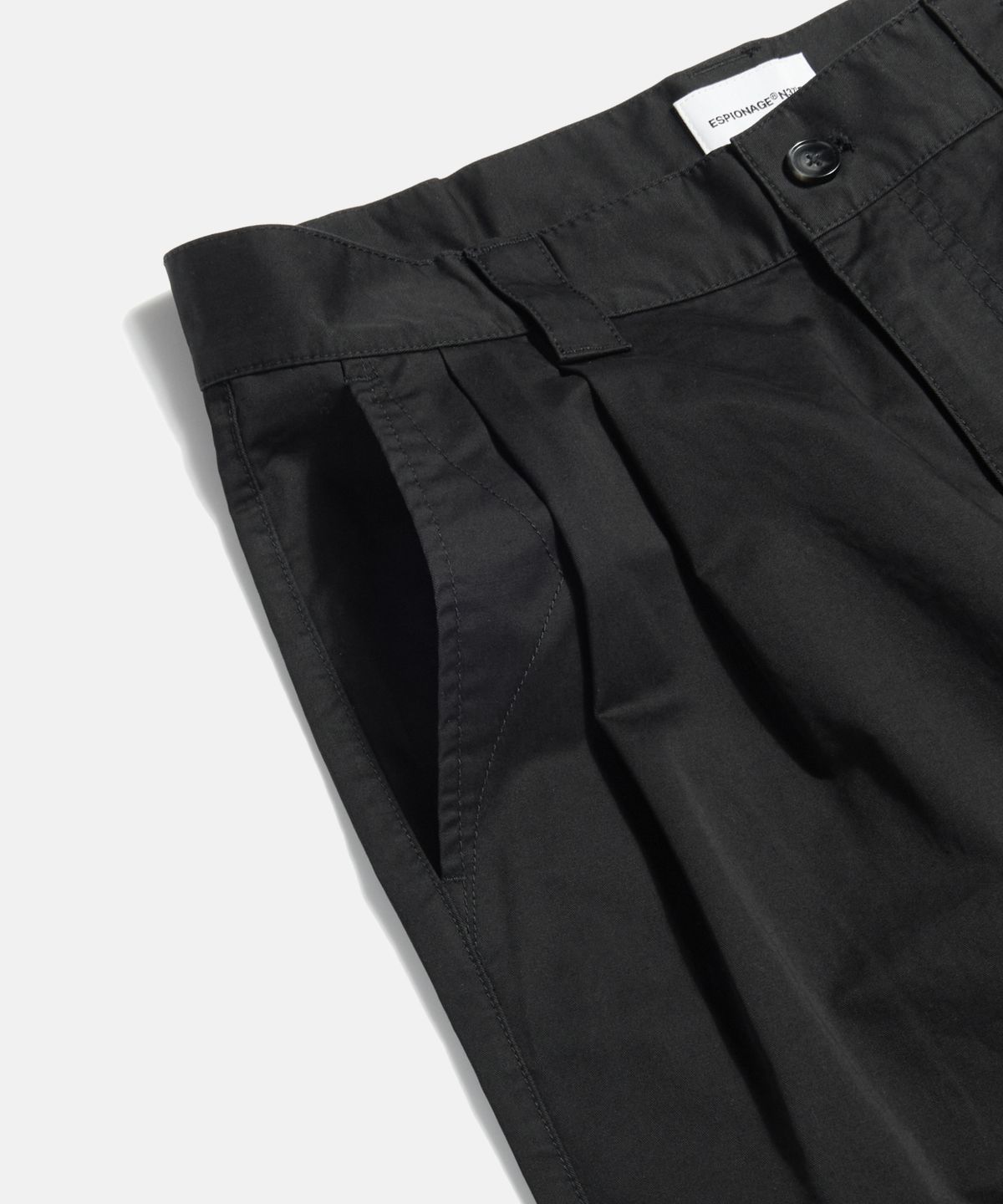 에스피오나지(ESPIONAGE) 2 Pleats Light Chino Pants Black