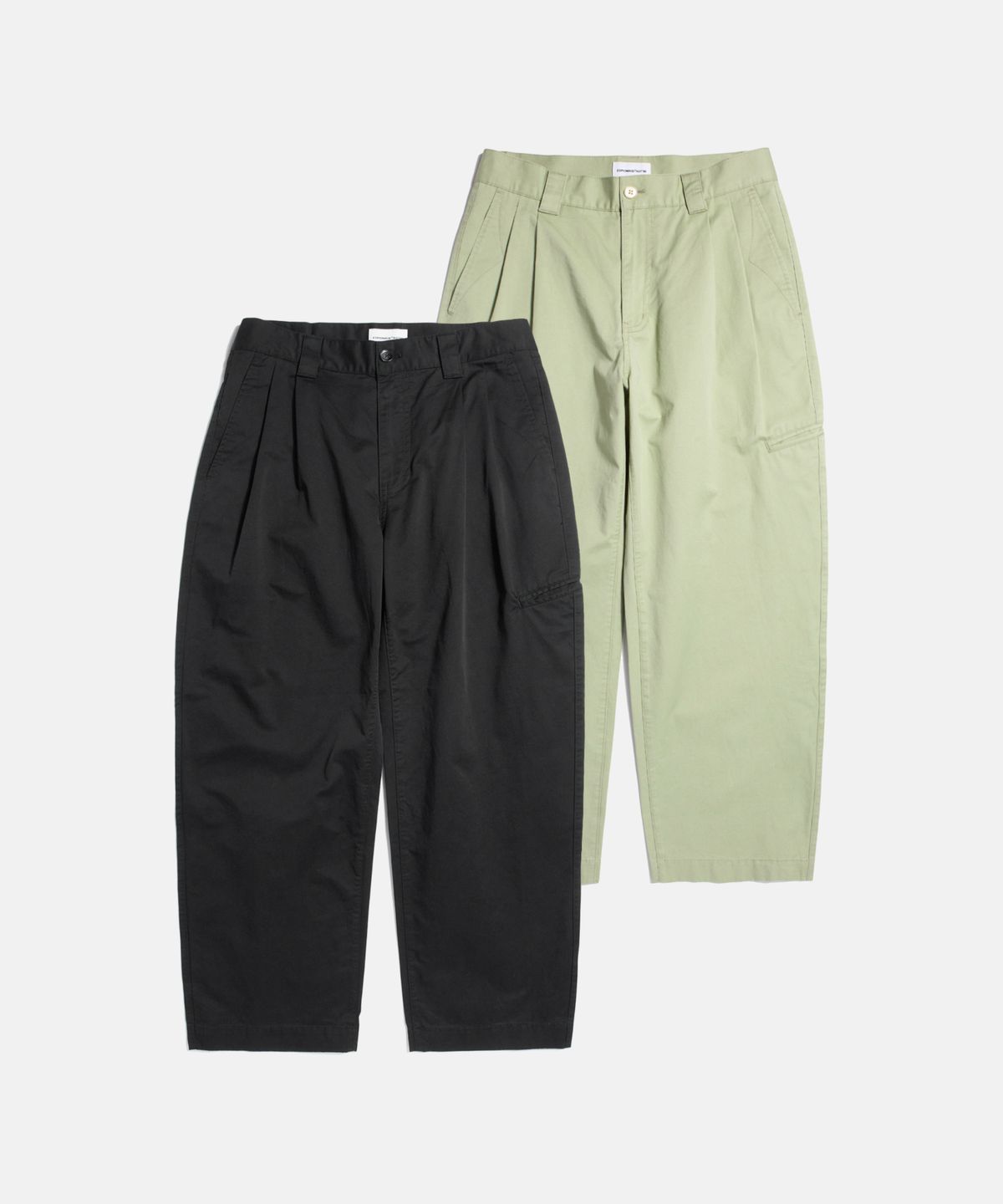 에스피오나지(ESPIONAGE) 2 Pleats Light Chino Pants Khaki Beige