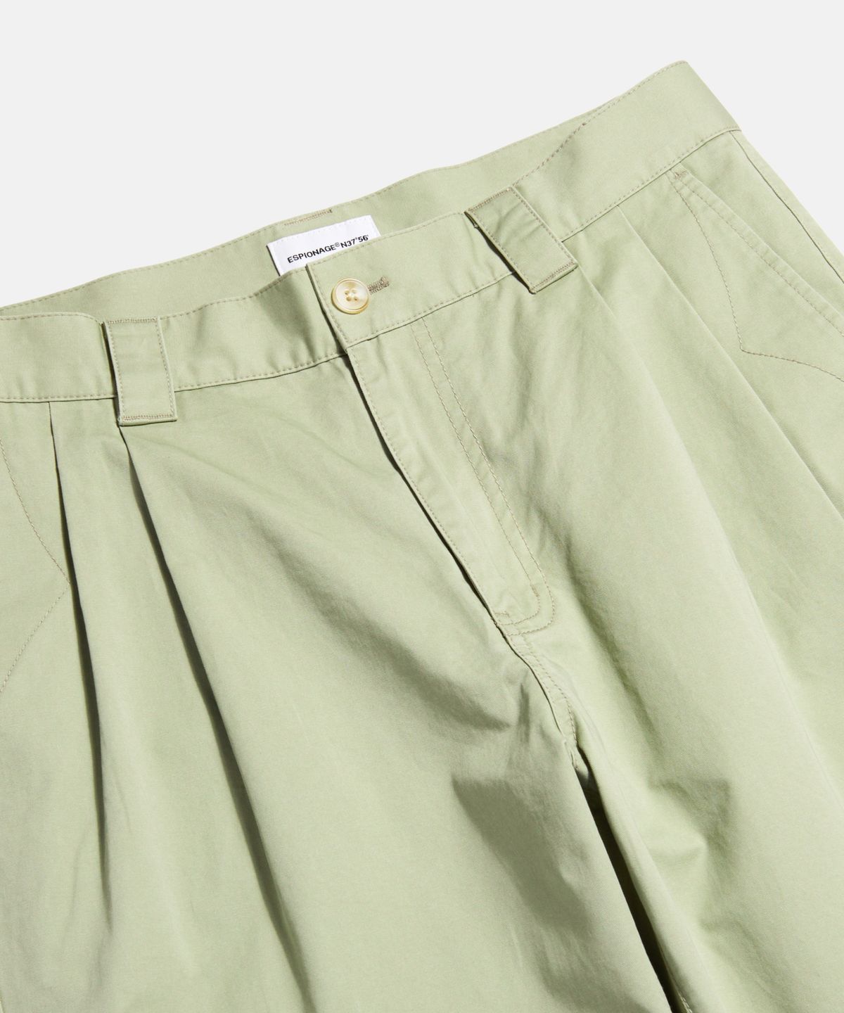 에스피오나지(ESPIONAGE) 2 Pleats Light Chino Pants Khaki Beige