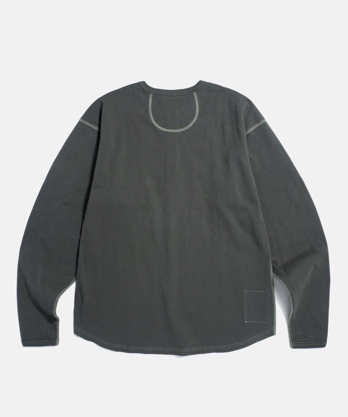 에스피오나지(ESPIONAGE) Henley Neck Pocket L/S Tee Vintage Black