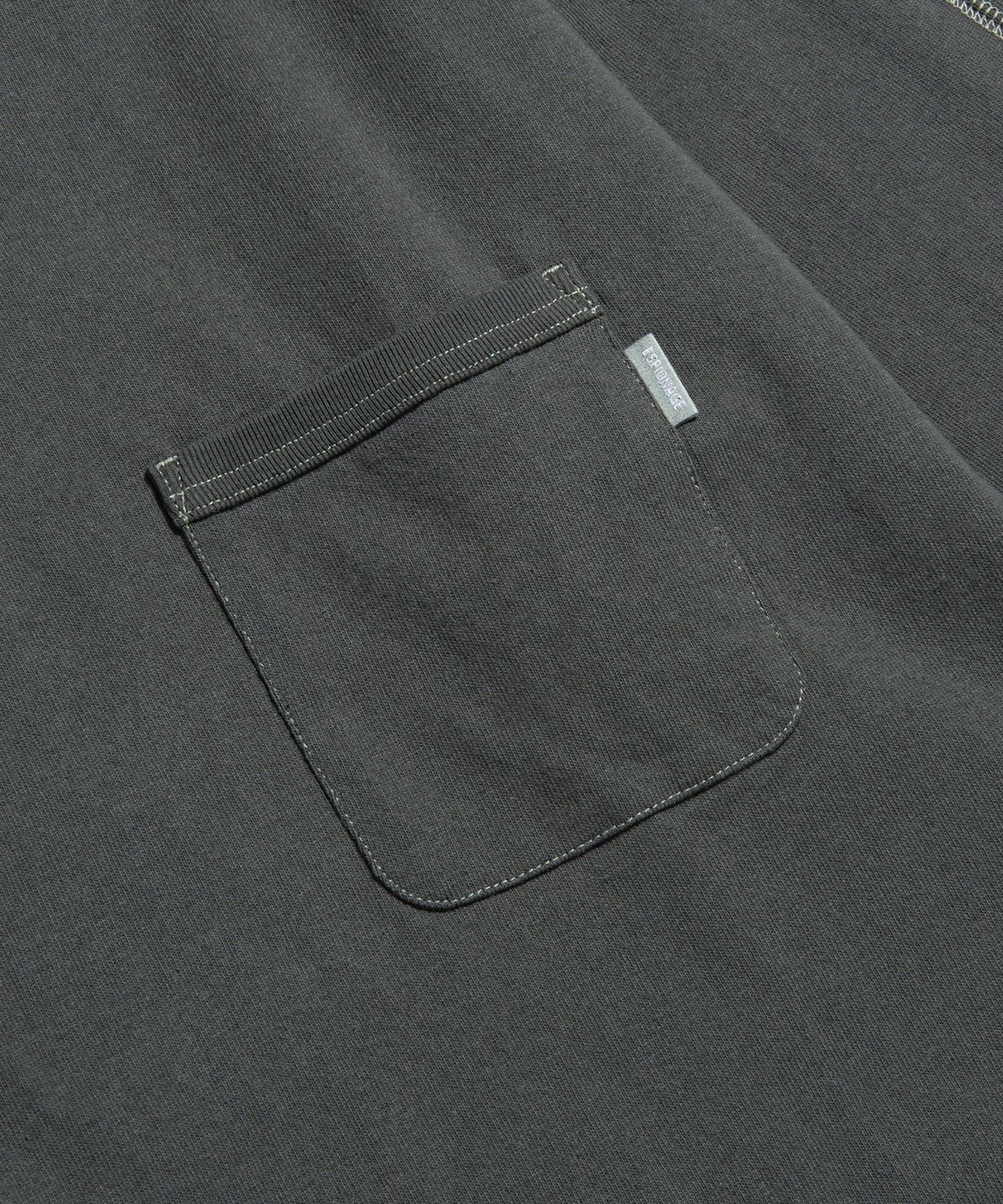에스피오나지(ESPIONAGE) Henley Neck Pocket L/S Tee Vintage Black