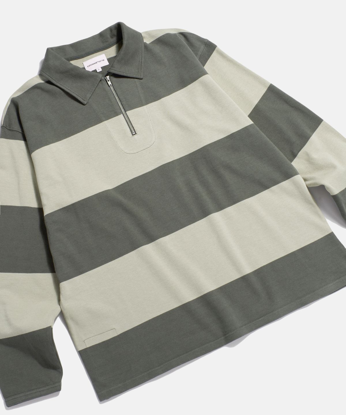 에스피오나지(ESPIONAGE) Big Border Rugby L/S Tee Grey