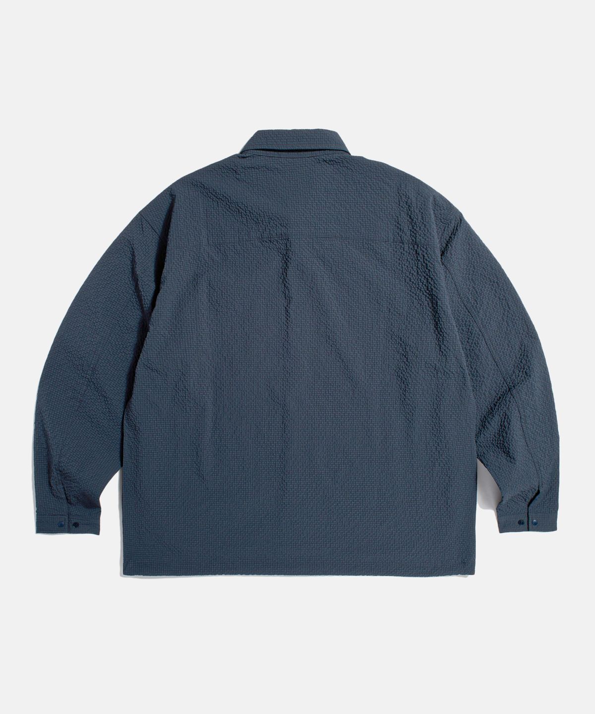 에스피오나지(ESPIONAGE) Grid Seersucker Outer Shirt Navy
