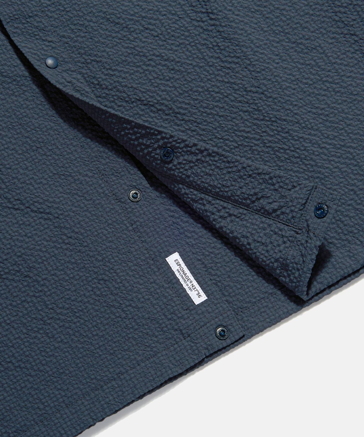 에스피오나지(ESPIONAGE) Grid Seersucker Outer Shirt Navy