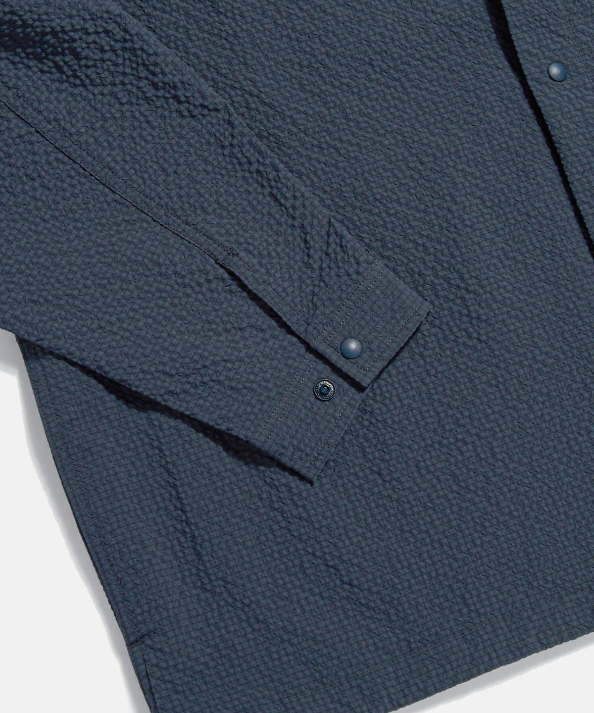 에스피오나지(ESPIONAGE) Grid Seersucker Outer Shirt Navy