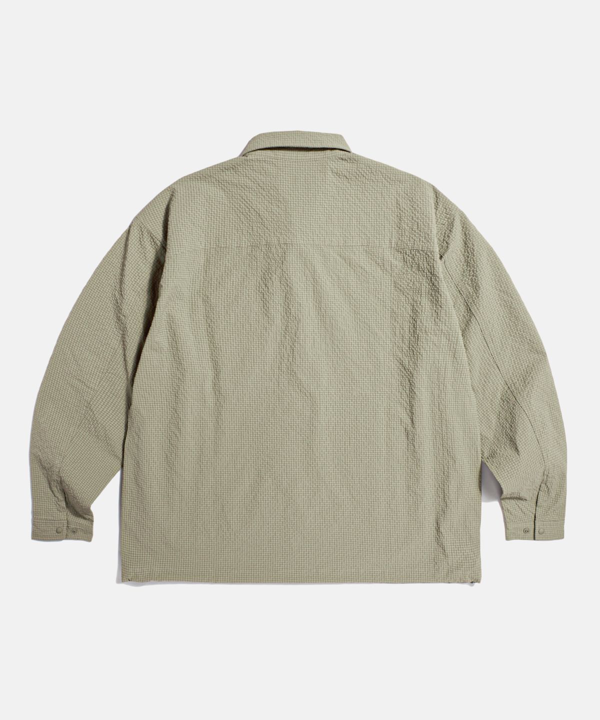 에스피오나지(ESPIONAGE) Grid Seersucker Outer Shirt Beige