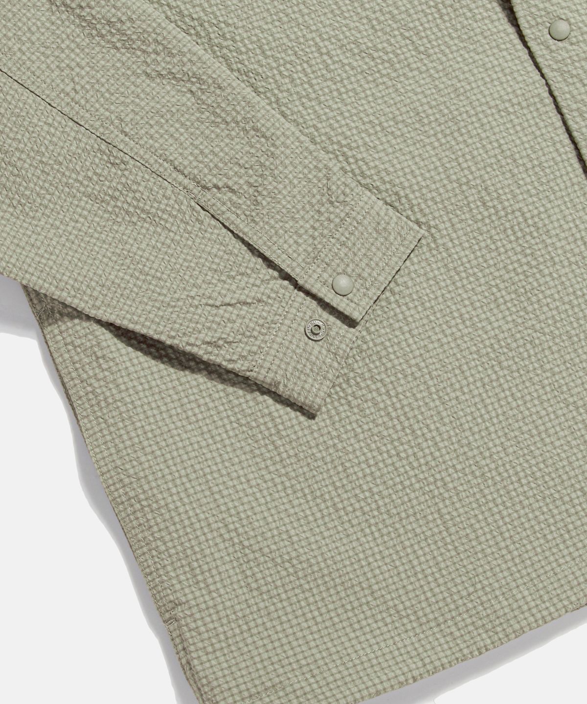 에스피오나지(ESPIONAGE) Grid Seersucker Outer Shirt Beige