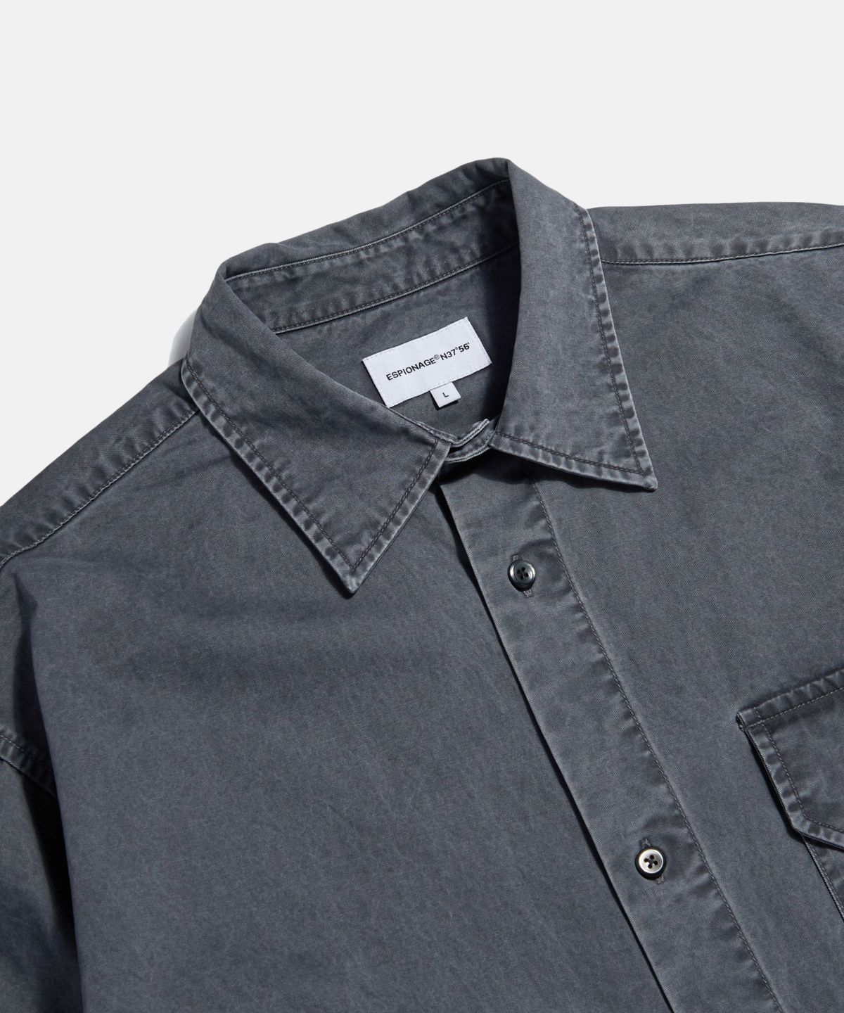 에스피오나지(ESPIONAGE) Washed Cotton Outer Shirt Charcoal
