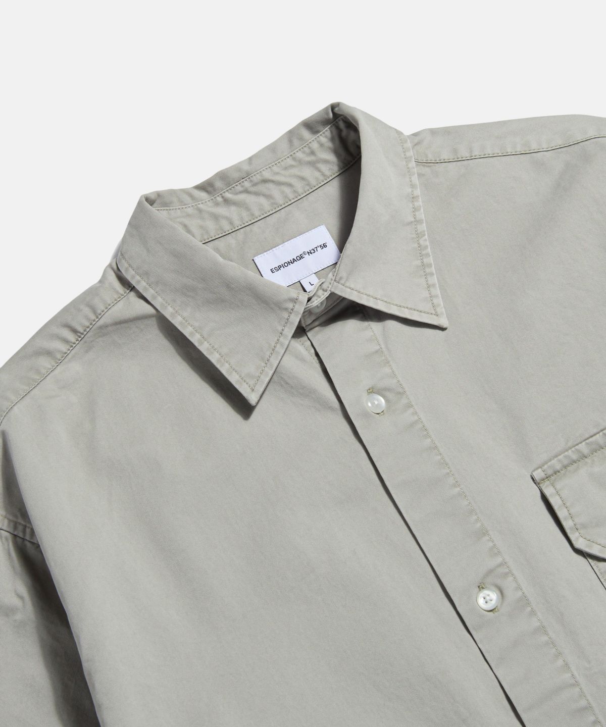에스피오나지(ESPIONAGE) Washed Cotton Outer Shirt Grey