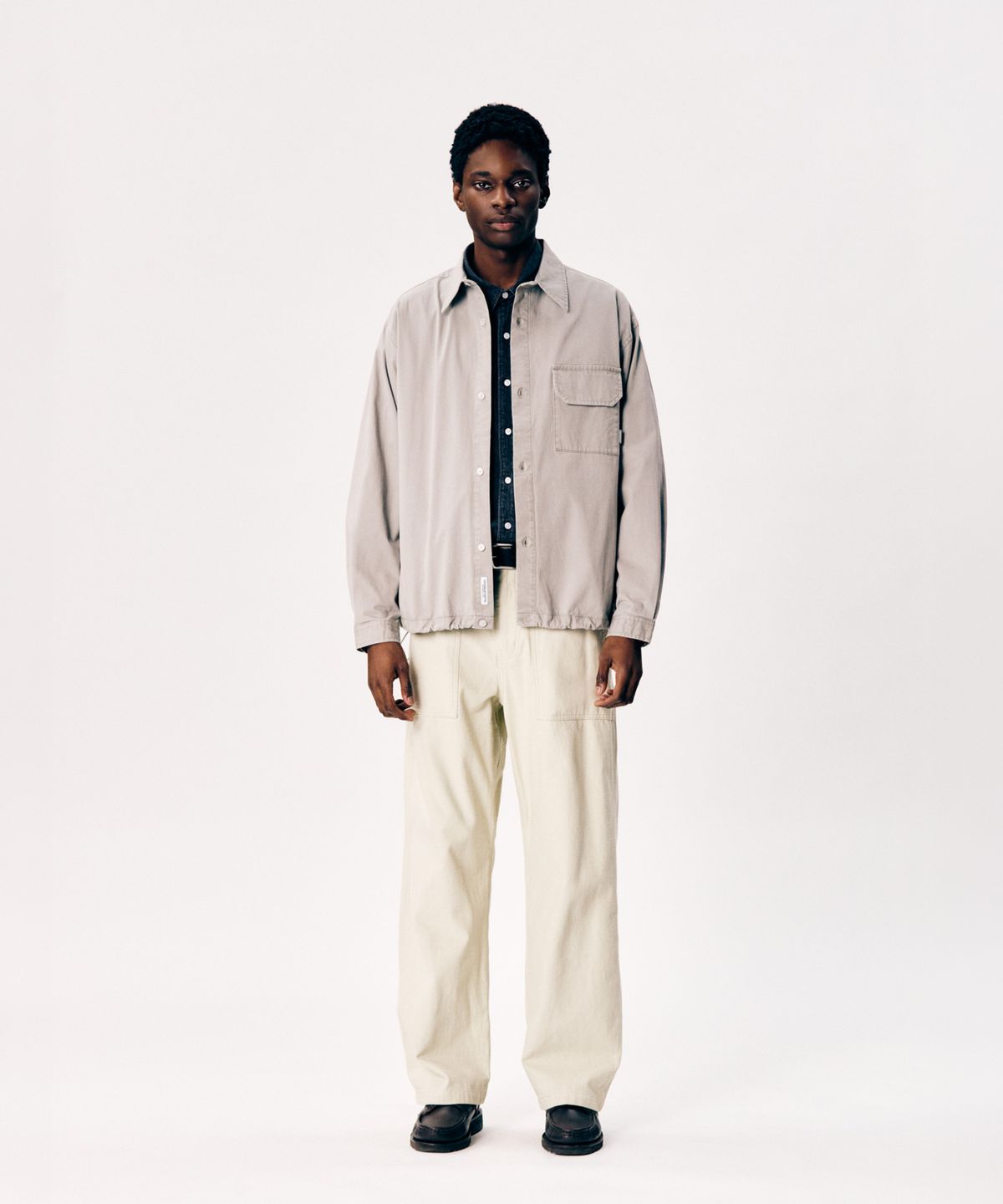에스피오나지(ESPIONAGE) Washed Cotton Outer Shirt Grey