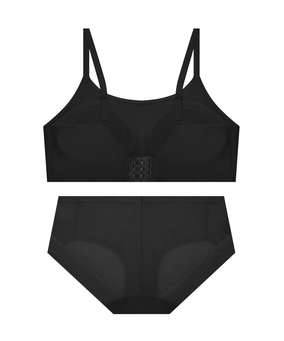 게스언더웨어(GUESS UNDERWEAR) 퓨징 스포츠 브라탑 팬티 세트 - 블랙