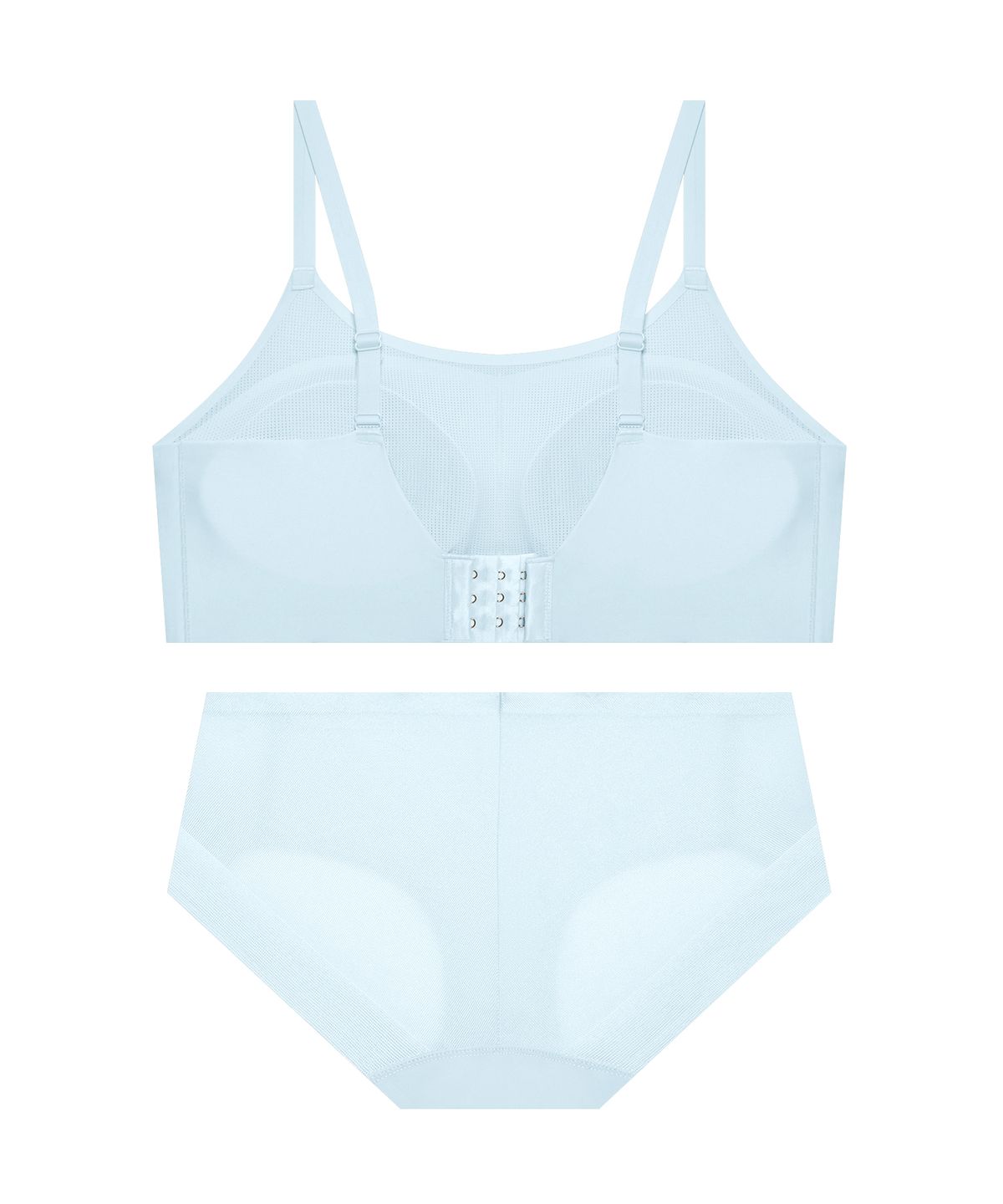 게스언더웨어(GUESS UNDERWEAR) 퓨징 스포츠 브라탑 팬티 세트 - 라이트블루