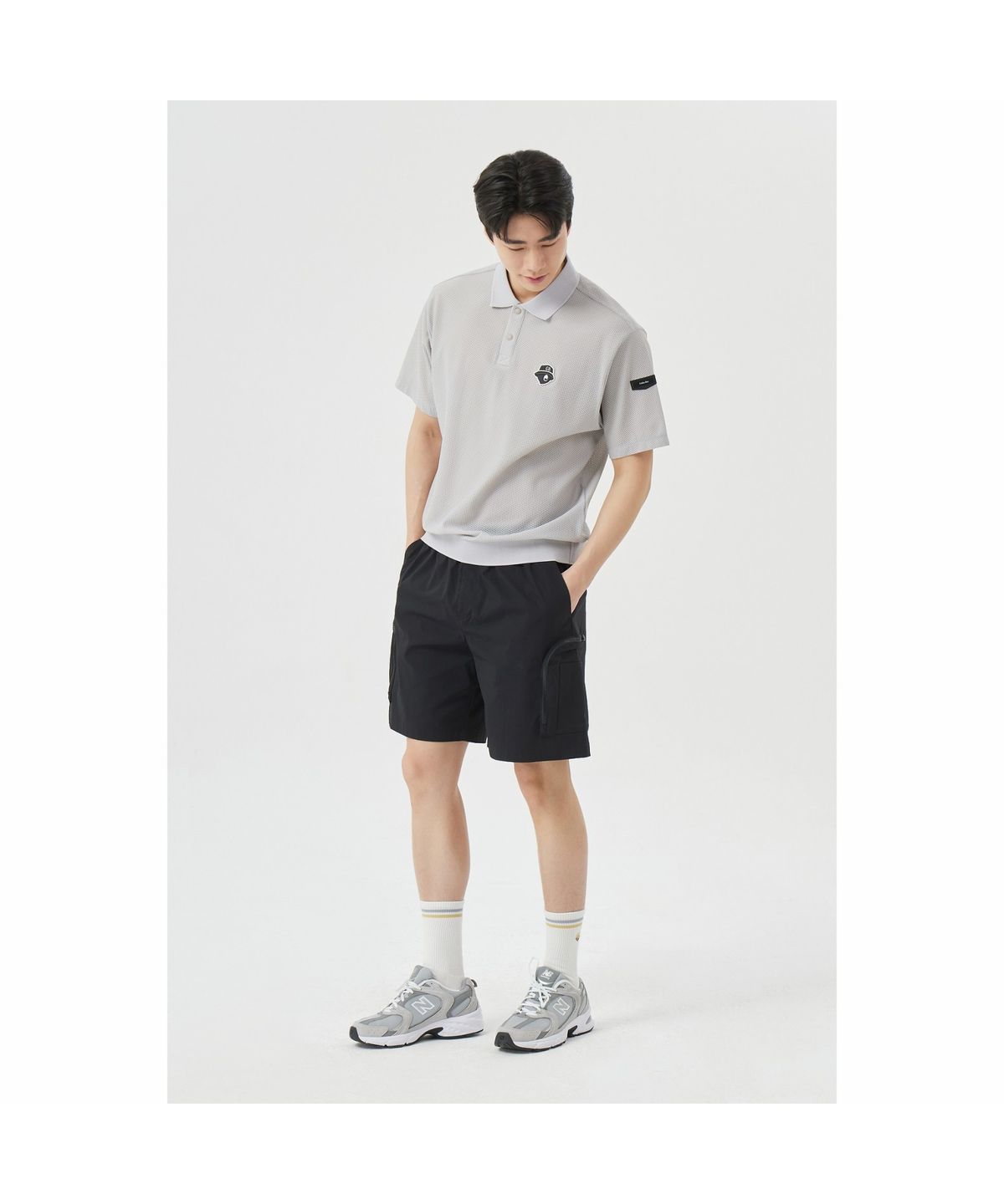 골든베어(GOLDEN BEAR) (M) Zipper Cargo Shorts G4PAM26241BKX