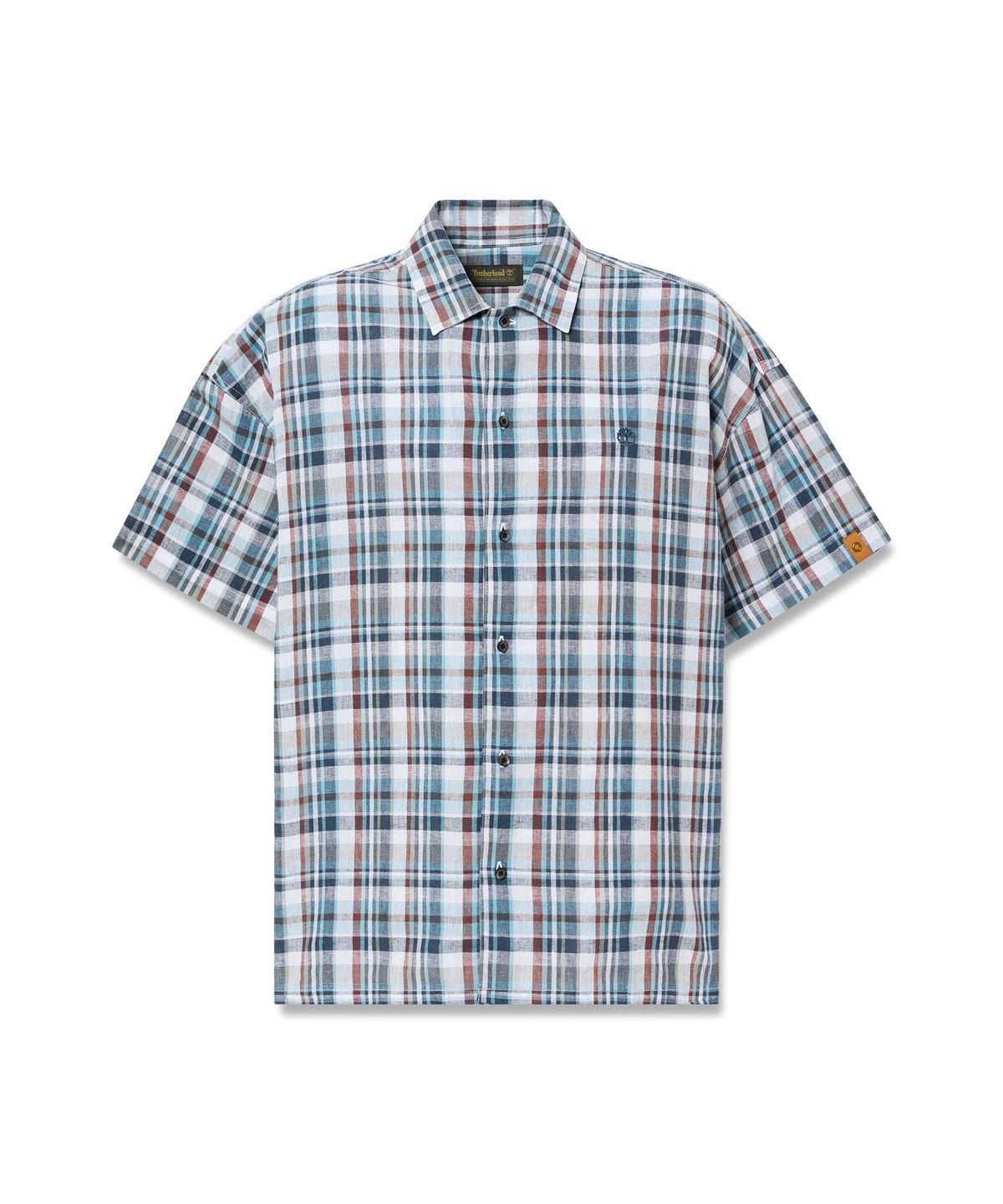 팀버랜드(TIMBERLAND) [Tokyo Design Collective] 선염 플래드 반소매 셔츠 - 다크 데님 / 0YH3R-288