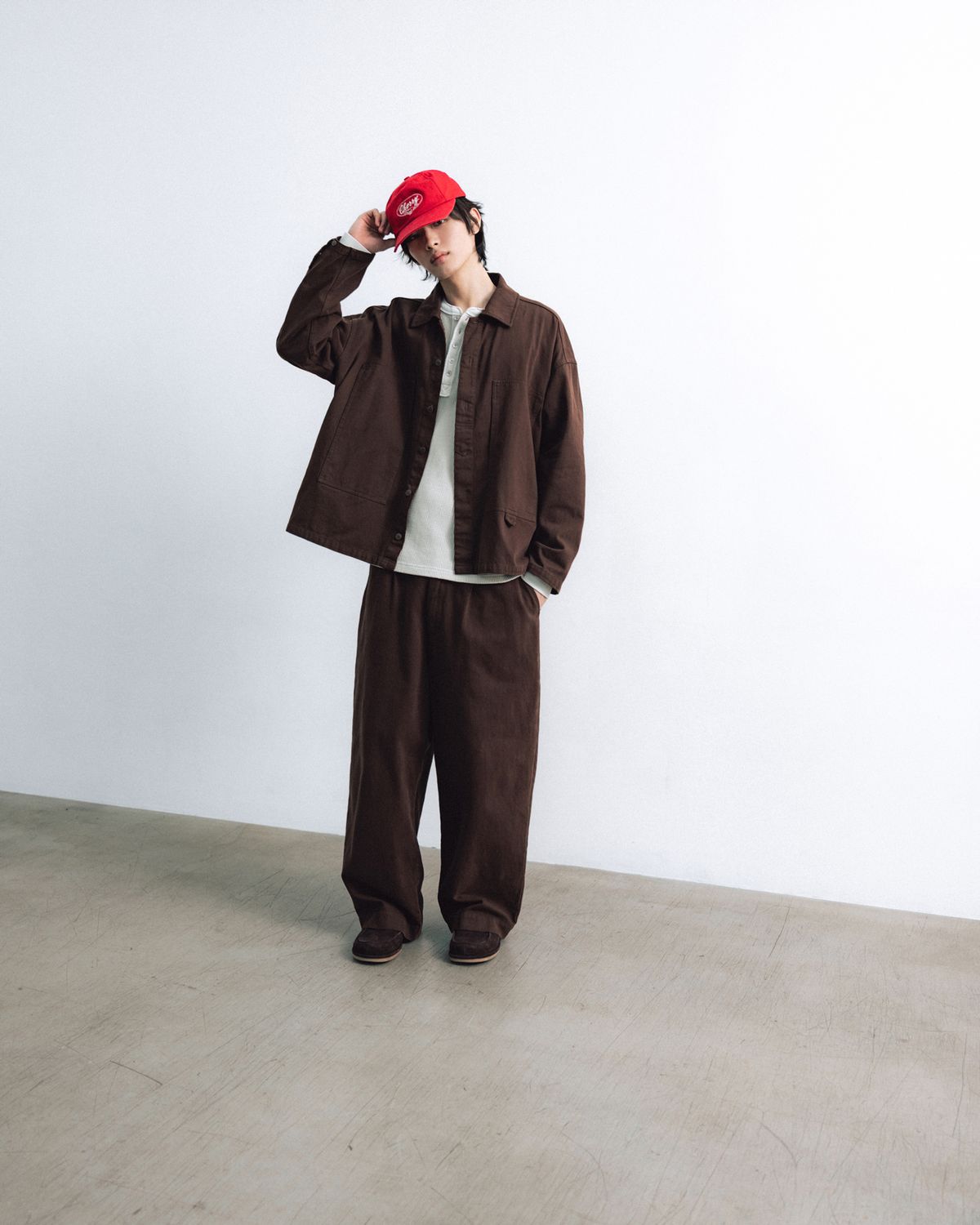 앵글런(ANGLAN) Proper Work Jacket - Brown