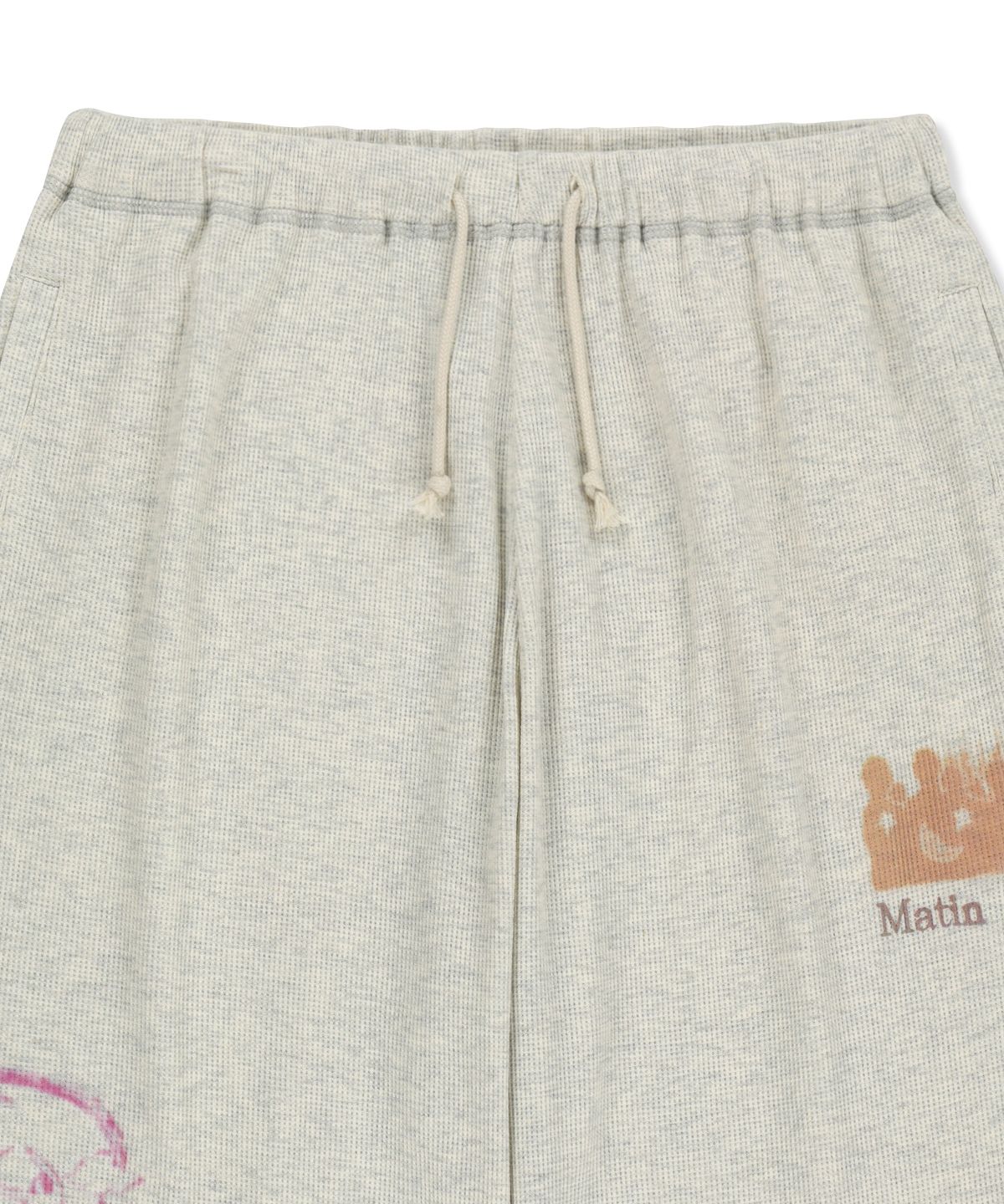 마뗑킴(MATIN KIM) SKETCH GRAFFITI WAFFLE PANTS IN LIGHT BEIGE