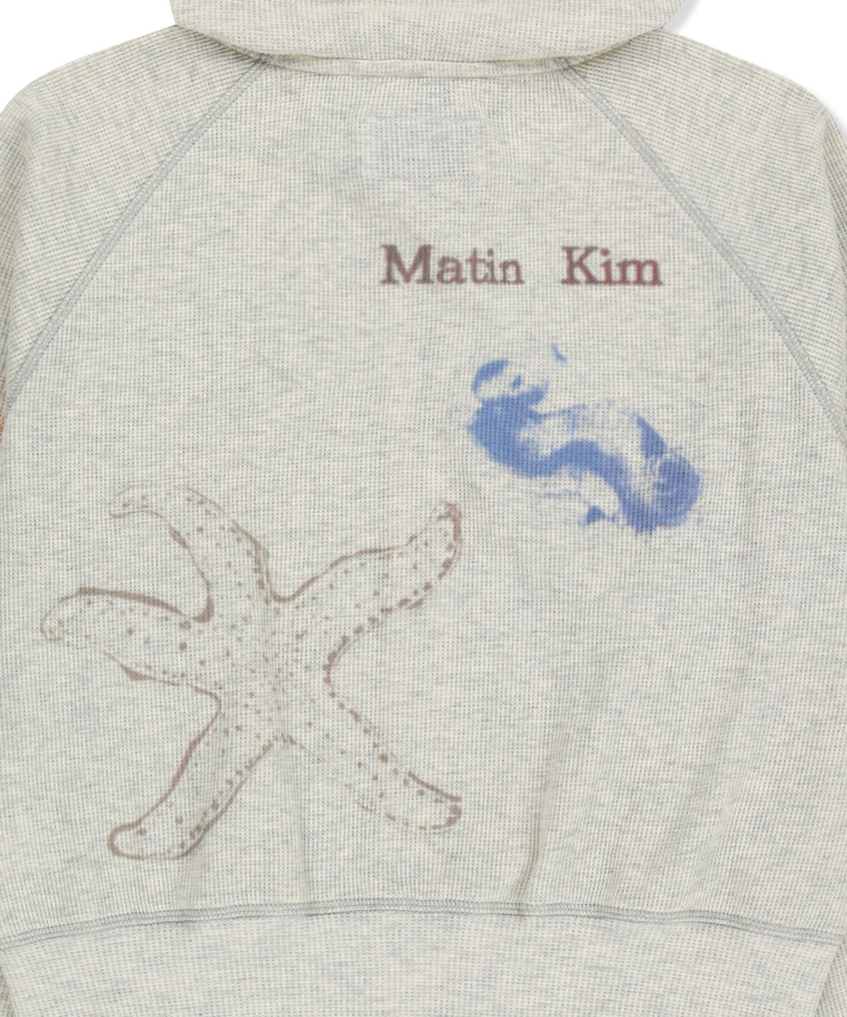 마뗑킴(MATIN KIM) SKETCH GRAFFITI WAFFLE HOODY ZIP UP IN LIGHT