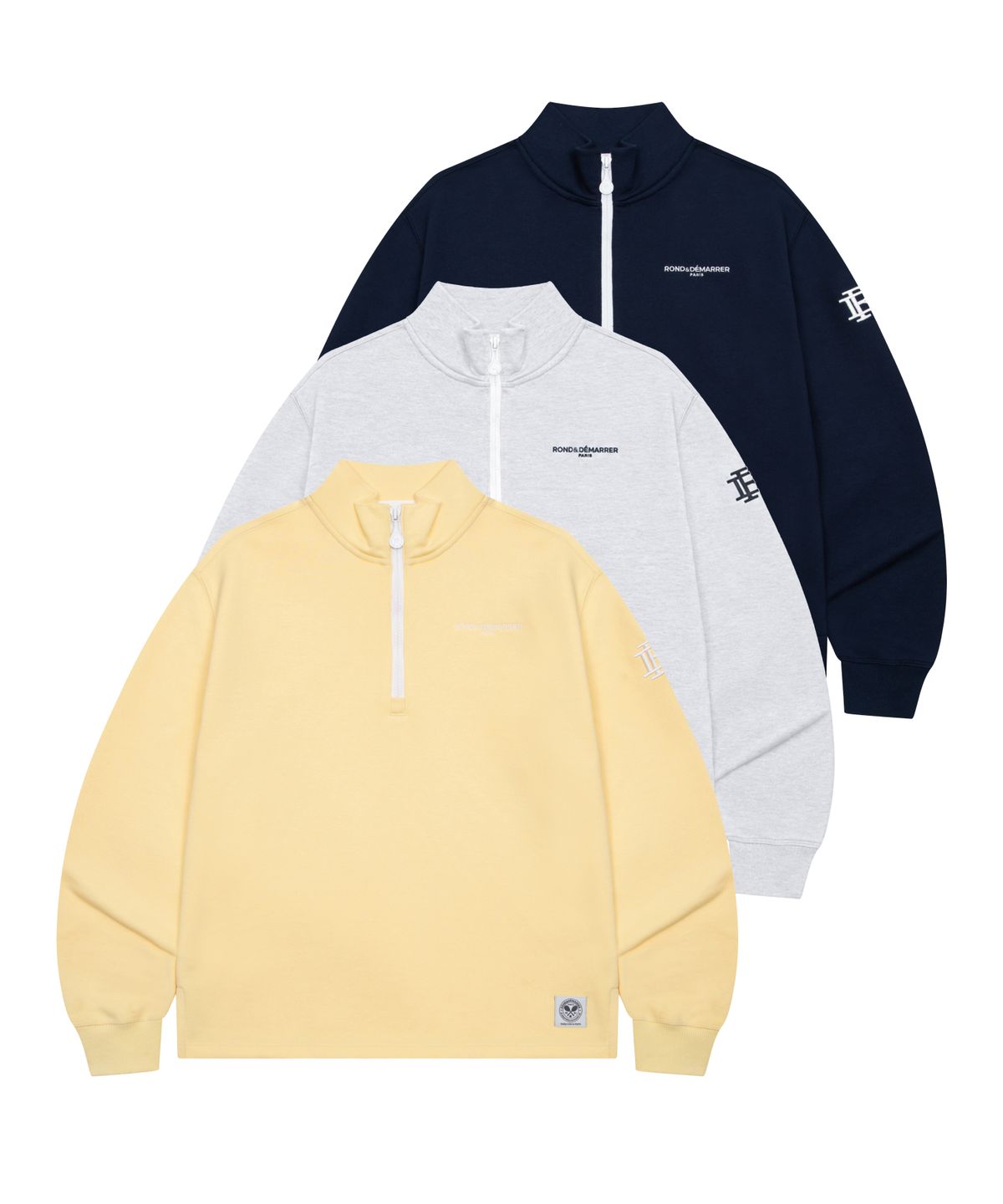 론앤디마리(ROND&DÉMARRER) [남녀공용] RD 하이넥 집업 롱슬리브 (3colors)