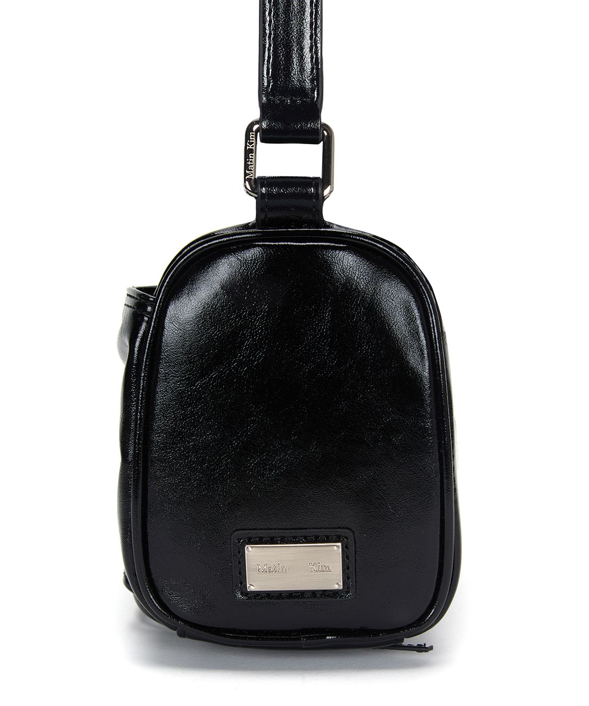 마뗑킴(MATIN KIM) FRONT SHIRRING RIBBON MINI BAG IN BLACK