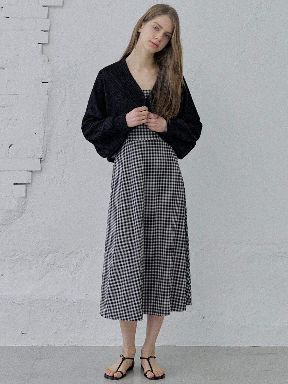 아방(AVANT-G) Boucle Knit Bolero - BLACK