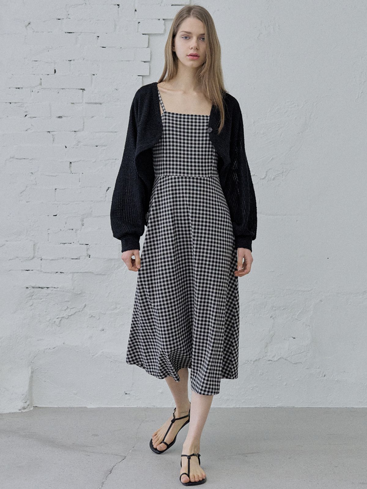 아방(AVANT-G) Boucle Knit Bolero - BLACK