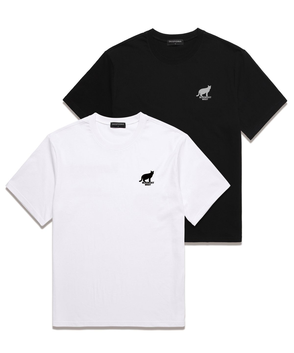 위씨(WISSY) BLACK CAT 반팔 티셔츠 (WS039) 블랙