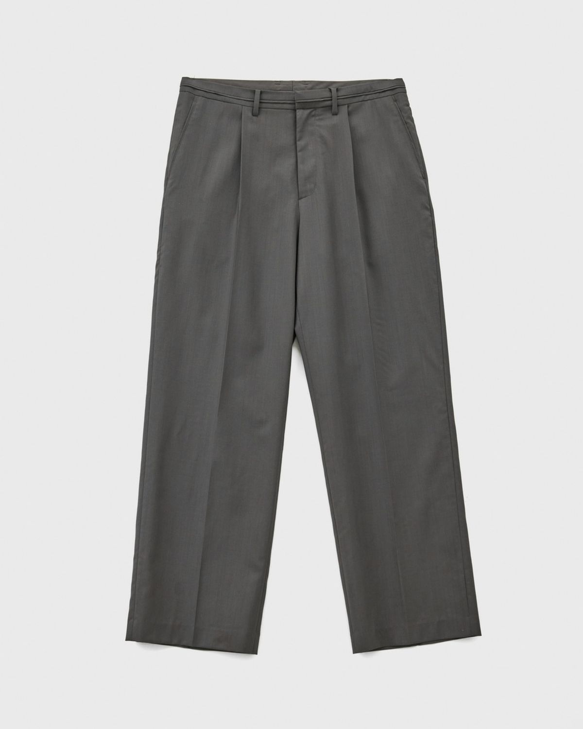유스(YOUTH) Fine Wool Waist Line Pants - Khaki Grey
