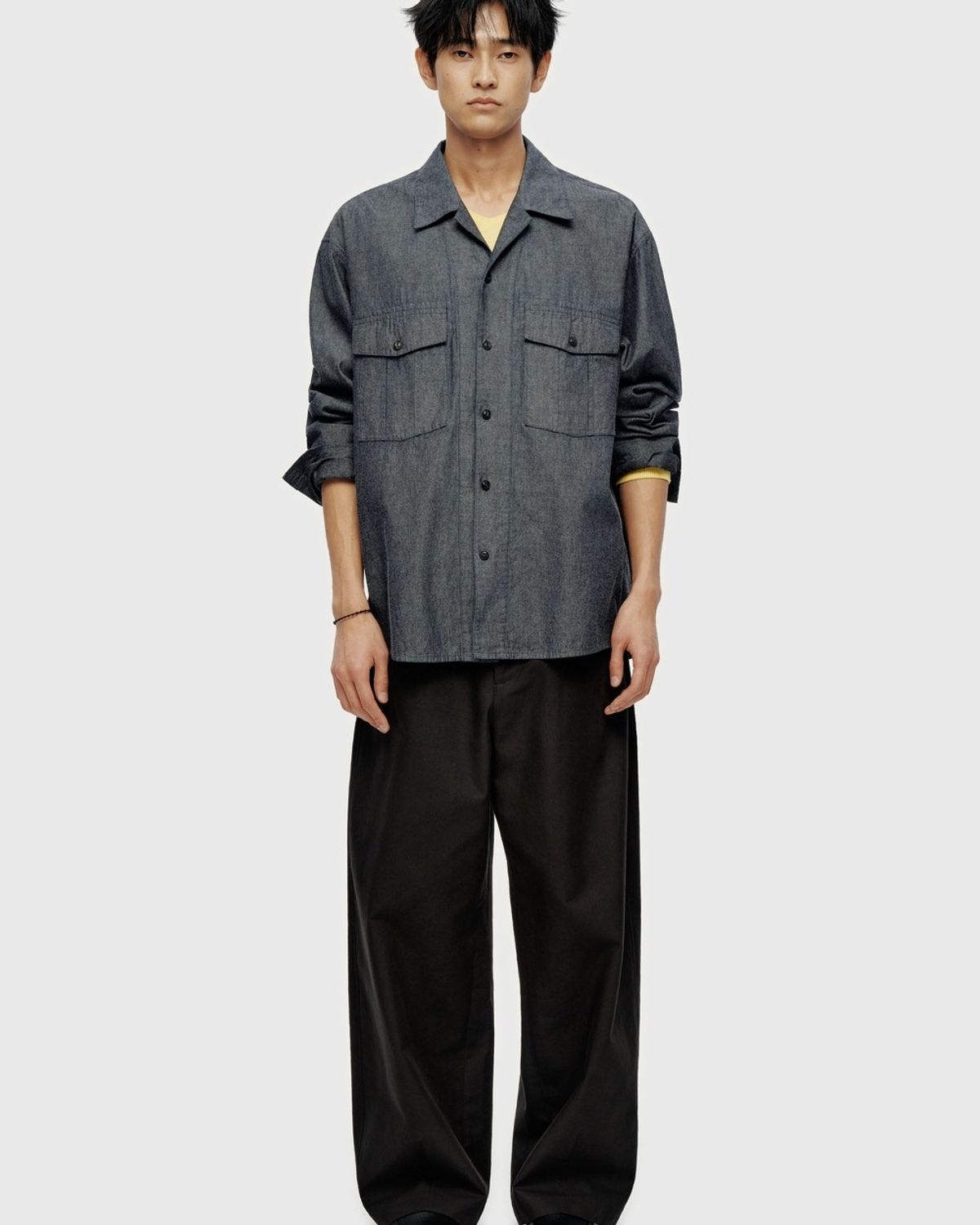 유스(YOUTH) Chambray Work Shirt - Washed Black