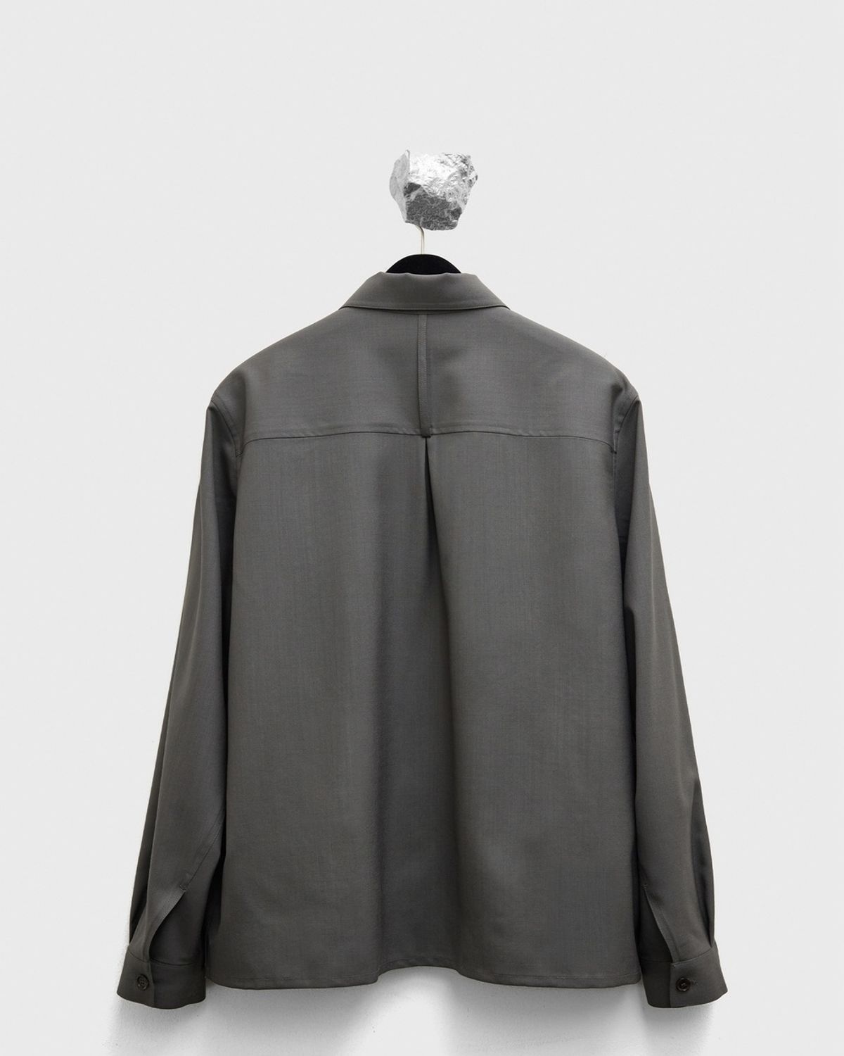 유스(YOUTH) Fine Wool Zipped Shirt - Khaki Grey
