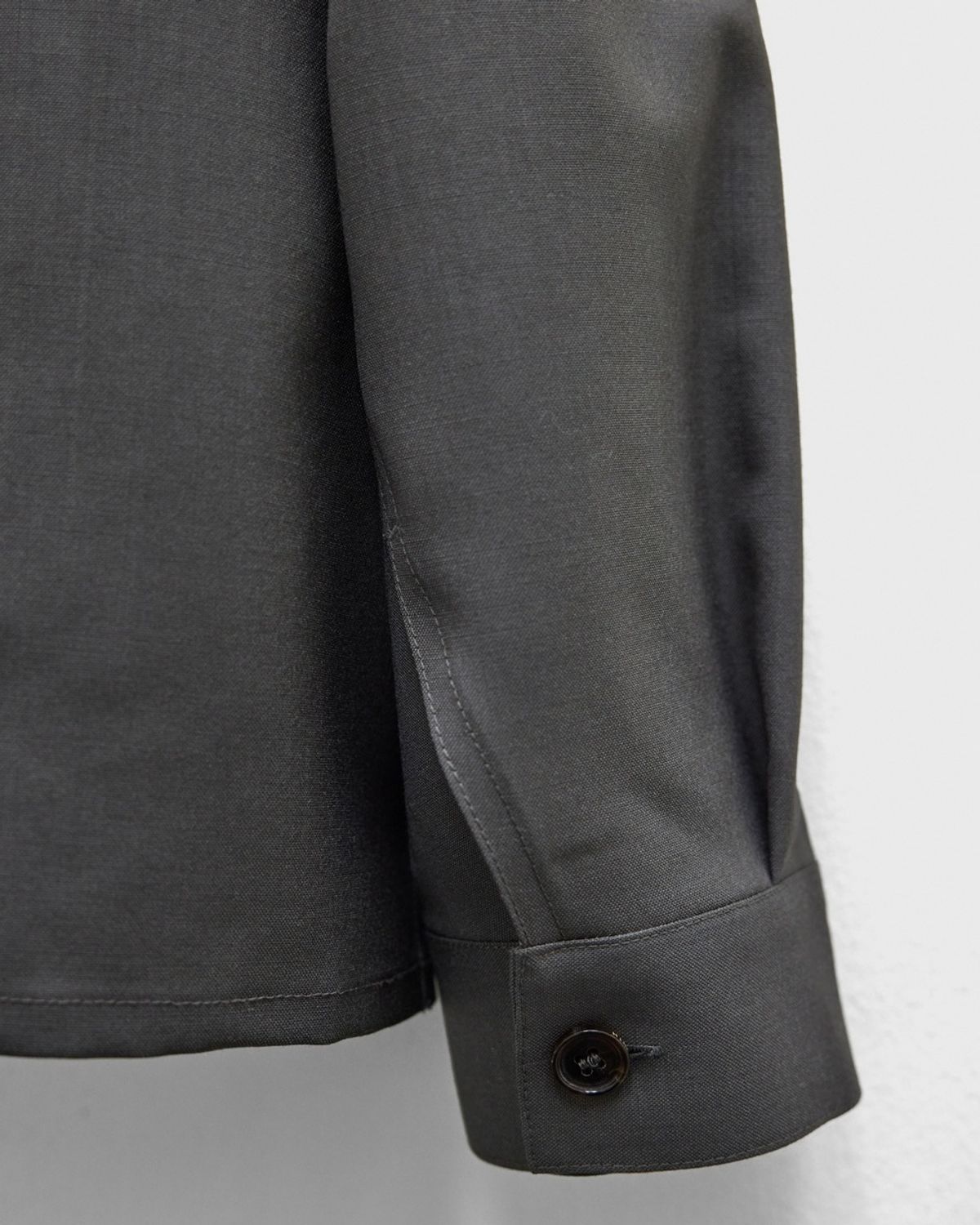 유스(YOUTH) Fine Wool Zipped Shirt - Khaki Grey