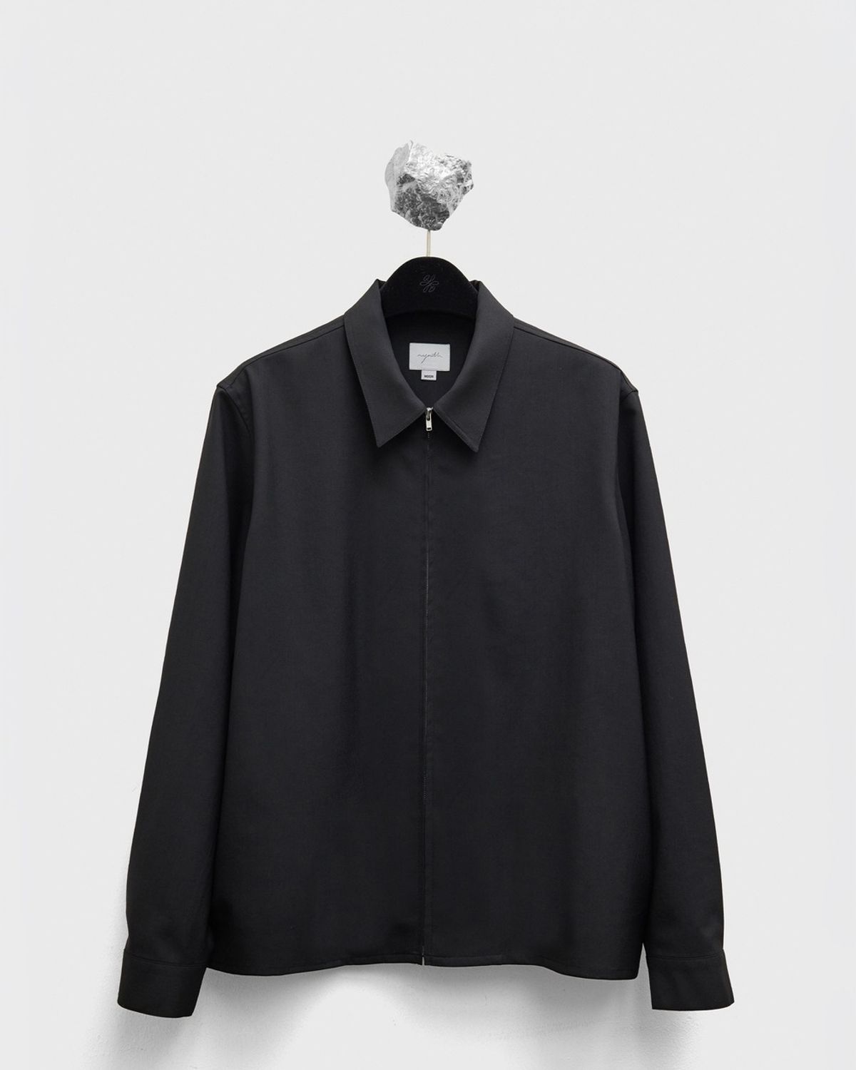 유스(YOUTH) Fine Wool Zipped Shirt - Black