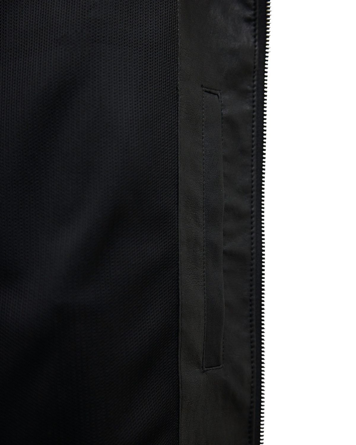 유스(YOUTH) Faux Leather Windbreaker Jacket - Black