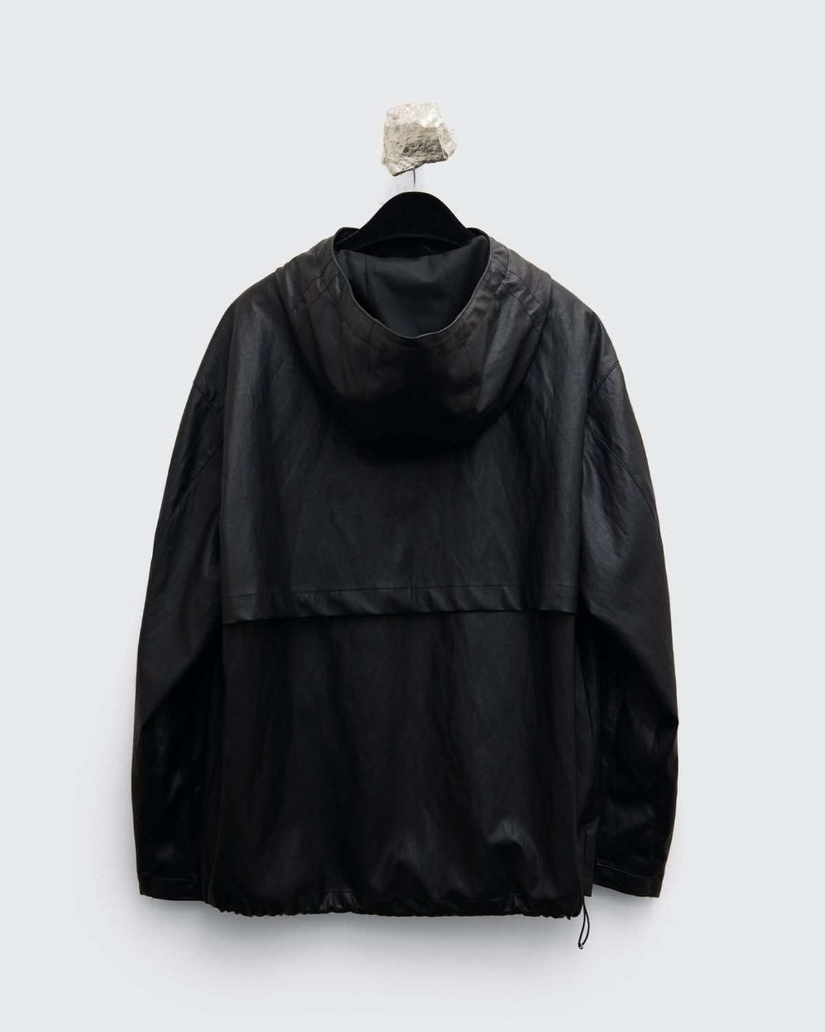 유스(YOUTH) Faux Leather Windbreaker Jacket - Black