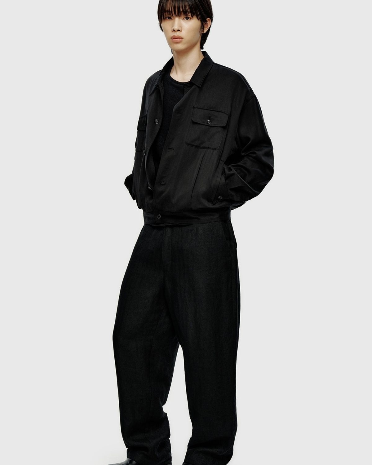 유스(YOUTH) Soft Drapery Jacket - Black
