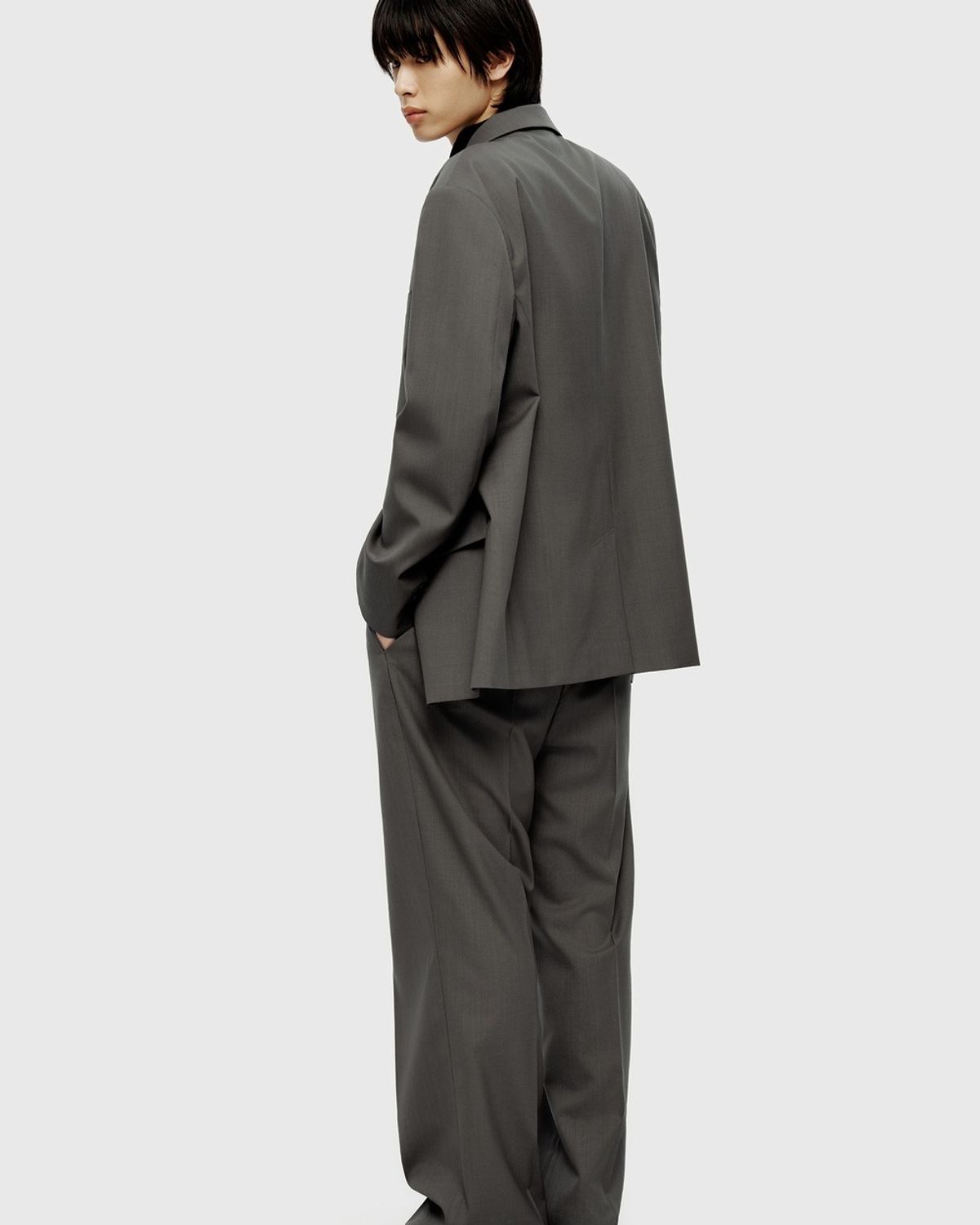 유스(YOUTH) Fine Wool Single Jacket - Khaki Grey